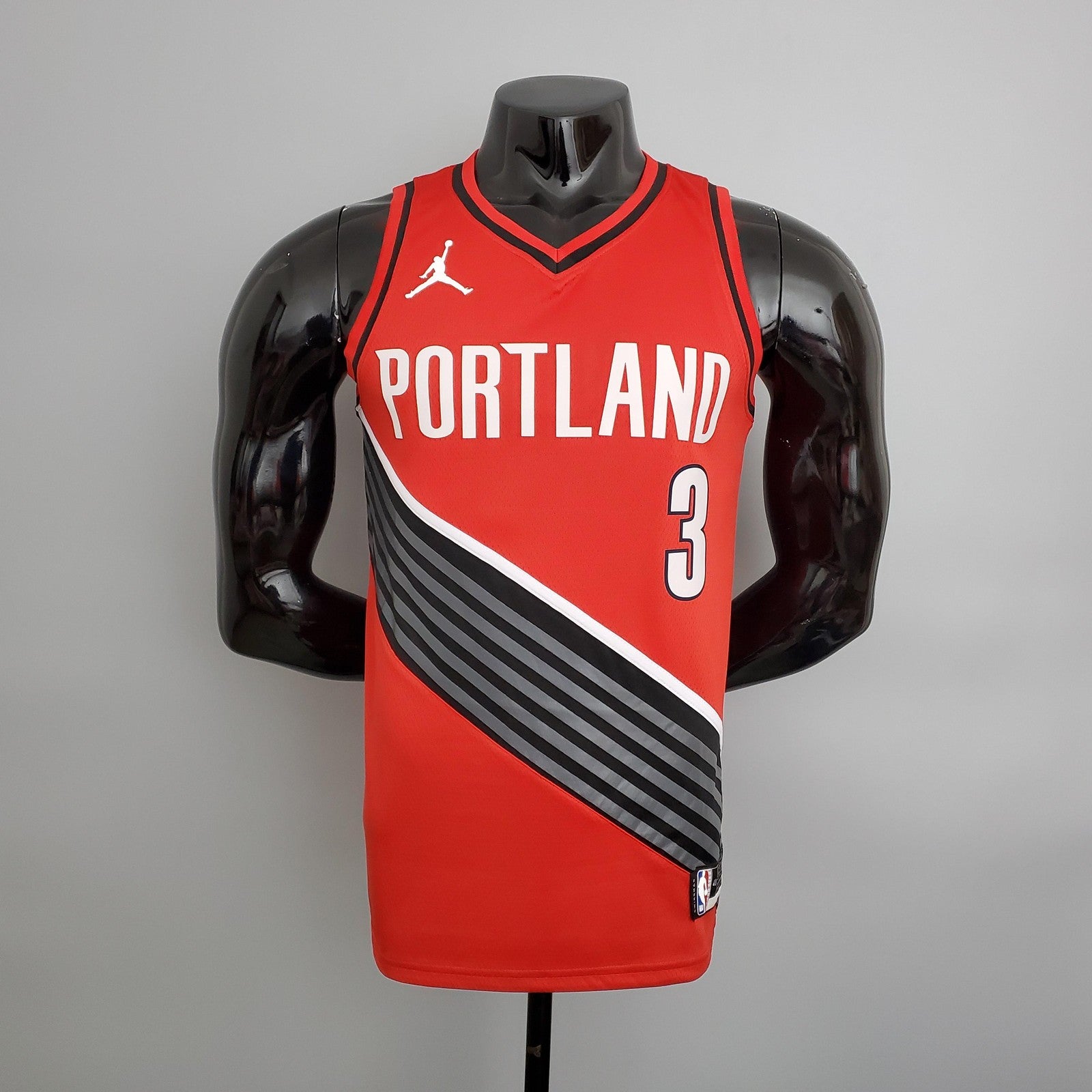 Trail Blazers Mccollum #3 (jordan Model) Red Nba Jersey