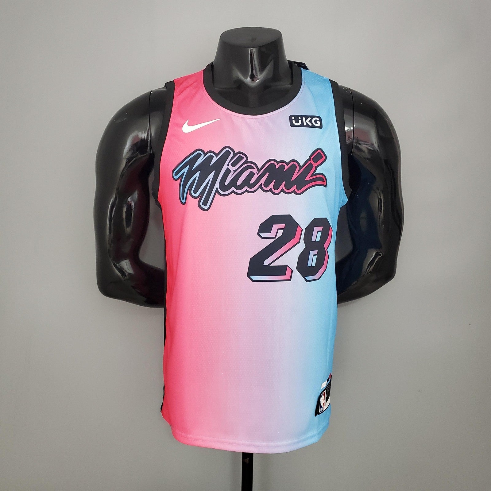 New Miami Heat Iguodala#28 City Edition Pink Blue Gradient Color (support Customization)