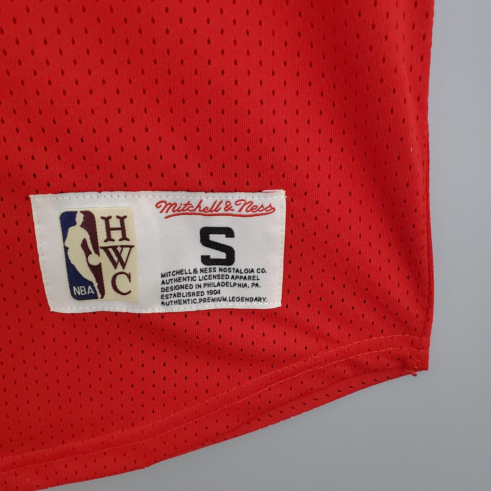 Mitchellness 76ers Red No 3 Iverson Retro Mesh Short Sleeve