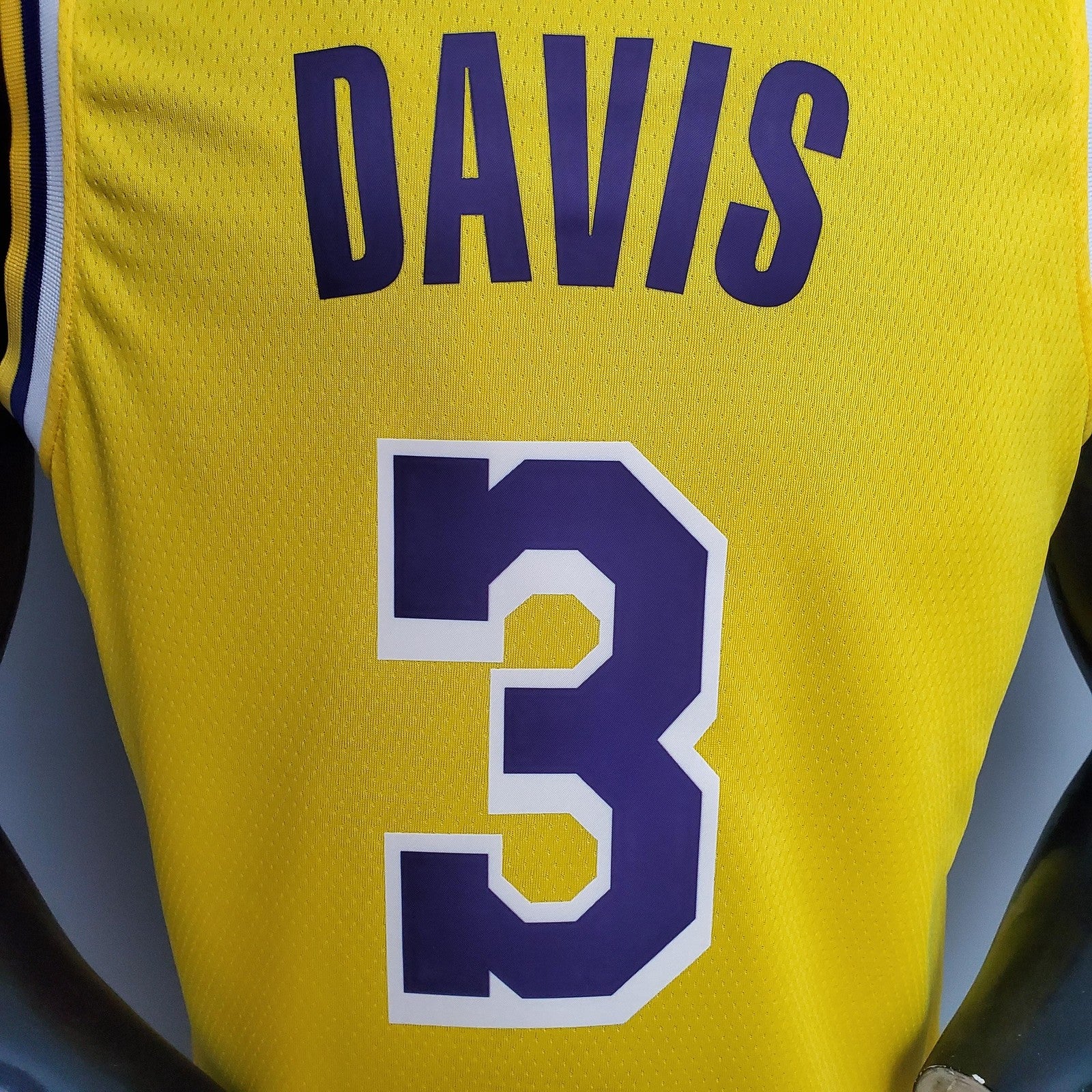 Davis #3 Lakers Commemorative Edition Round Neck Yellow Nba Jersey Nike Connect Recogn