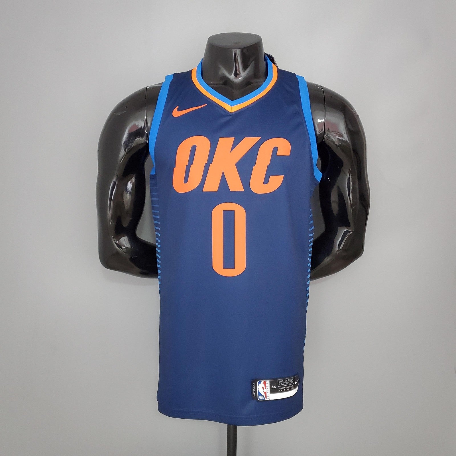 Westbrook#0 Thunder Blue Stripes Nba Jersey
