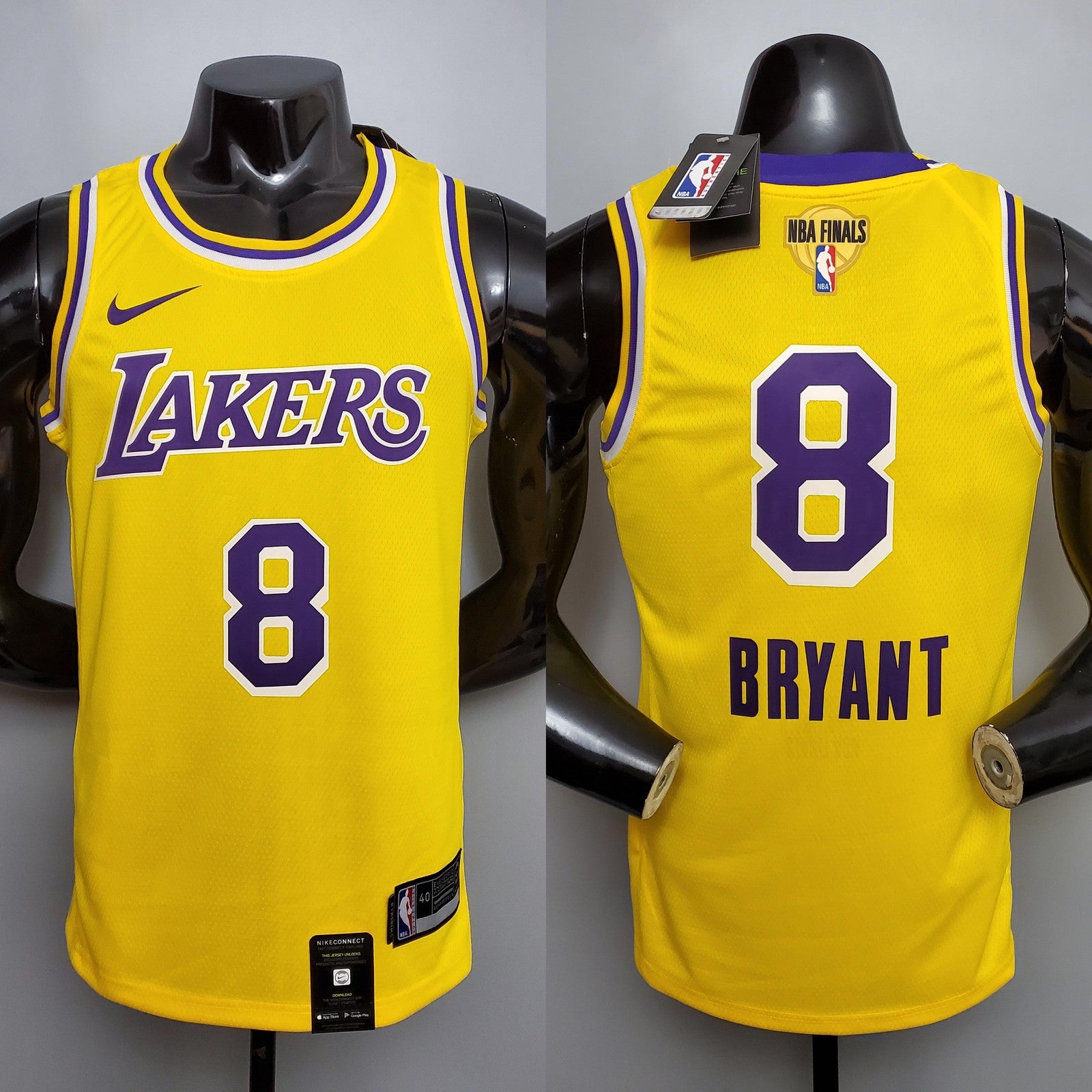 New Bryant #8 Los Angeles Lakers Commemorative Edition Round Neck Yellow Nba Jersey