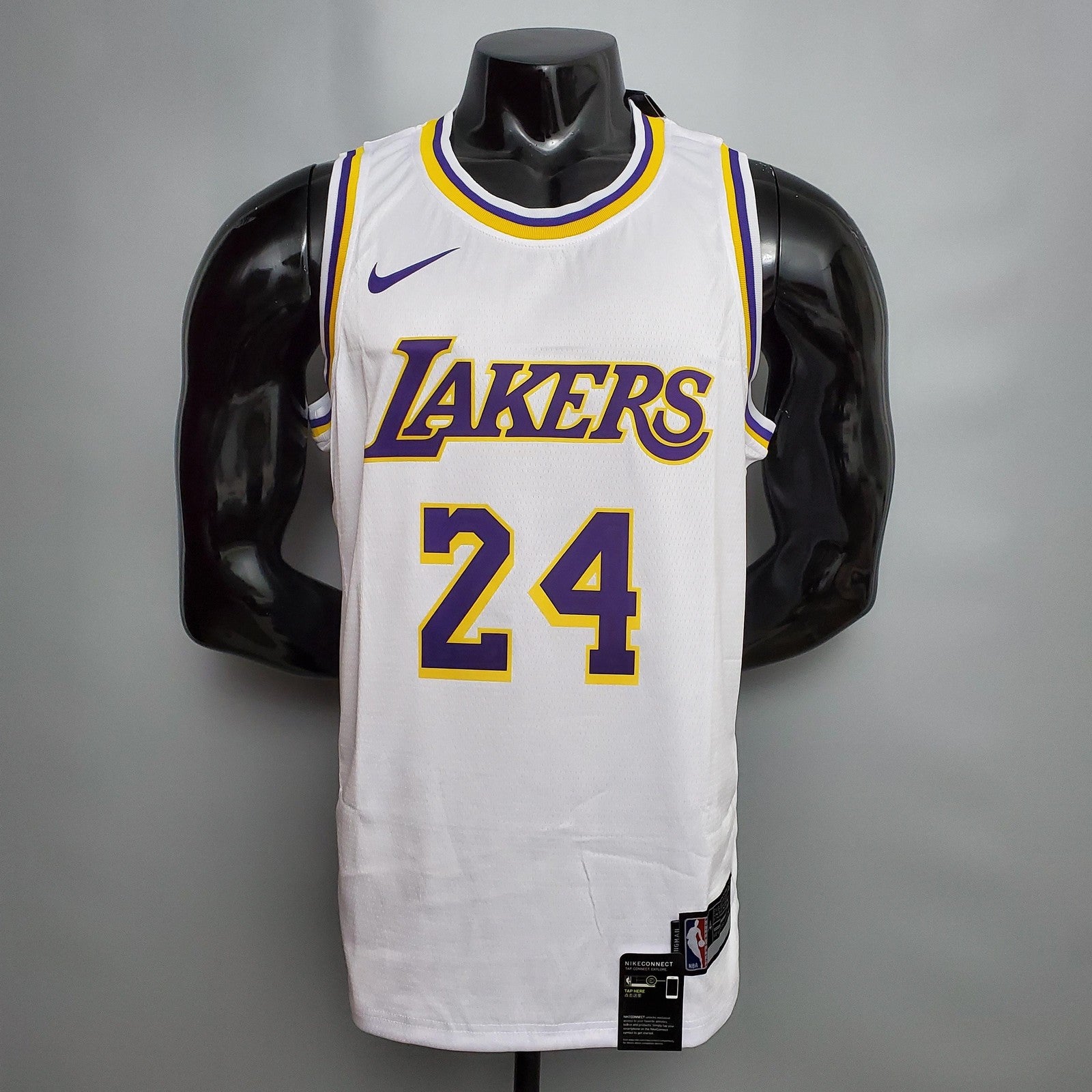 Bryant #24 Lakers Round Neck White Nba Jersey Nike Connect Recognition