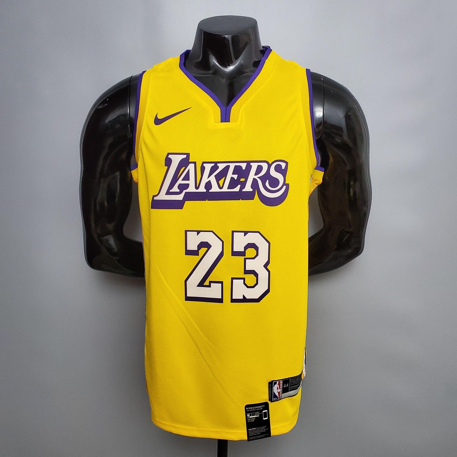 James #23 Lakers V Neck City Edition Yellow Nba Jersey Nike Connect Recognition