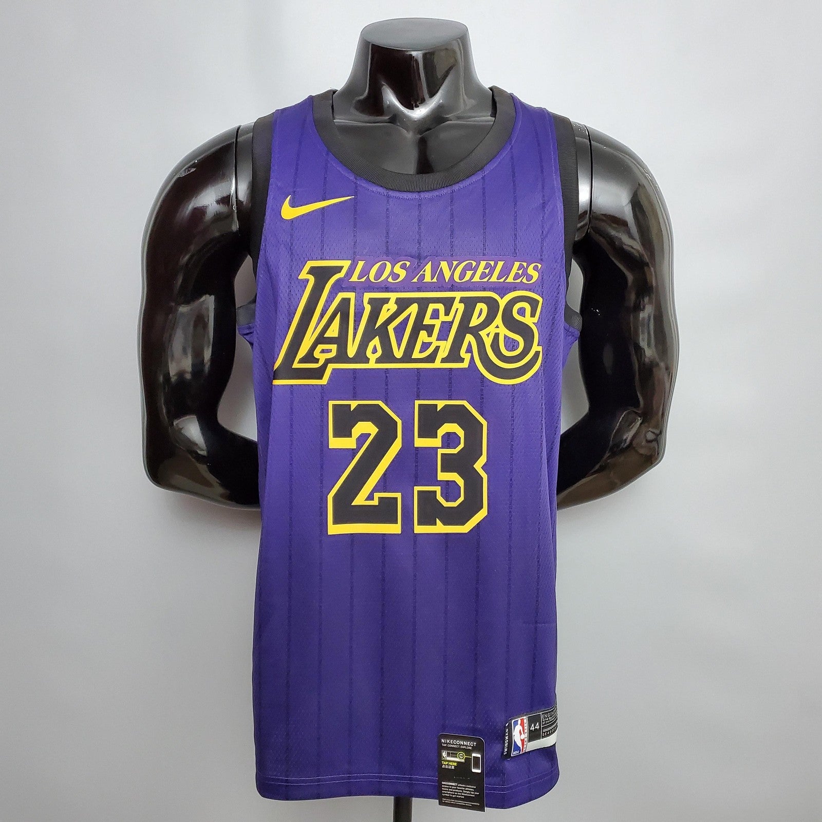 James #23 Lakers Round Neck Purple Nba Jersey Nike Connect Recognition