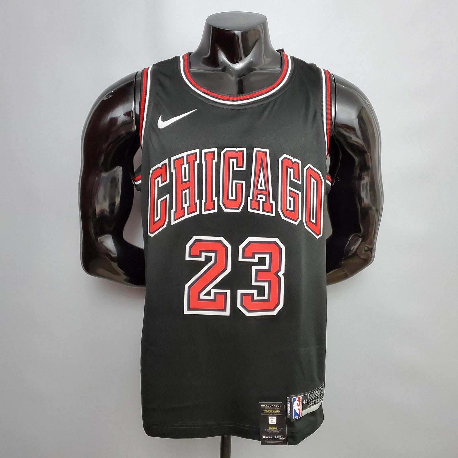 Jordan #23 Chicago Bulls Black Nba Jersey Nike Connect Recognition