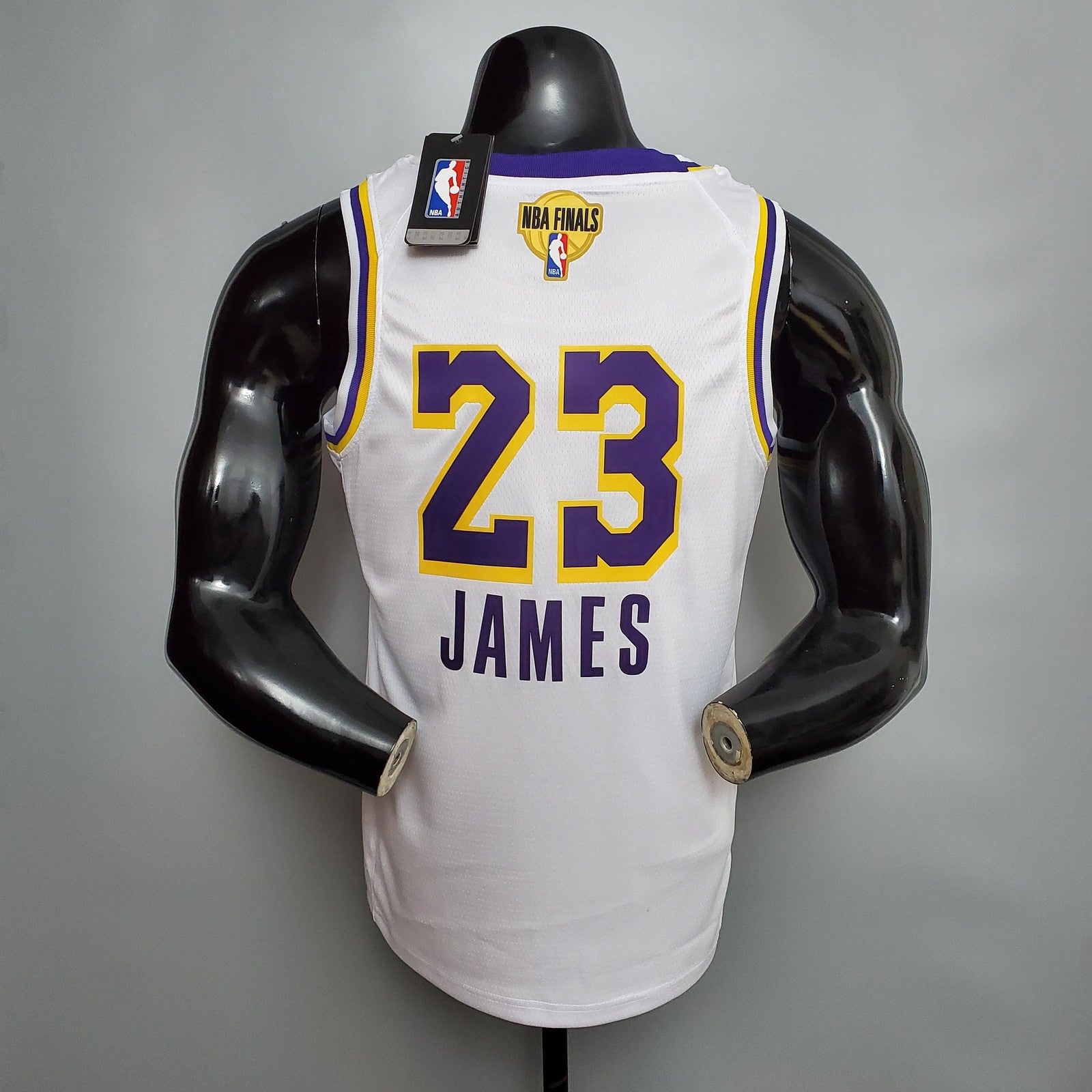 New James #23 Los Angeles Lakers Round Neck White Nba Jersey Nike Connect Recognition