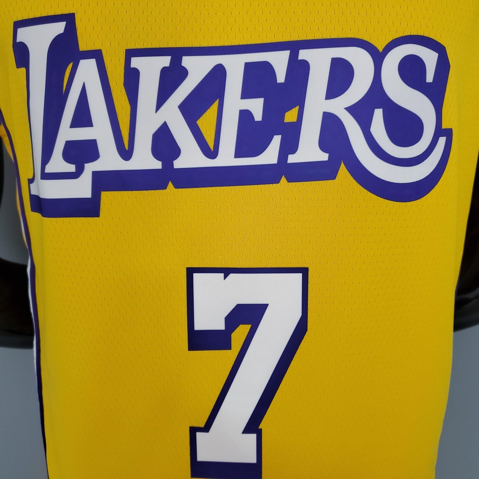 Anthony#7 Los Angeles Lakers V Neck City Edition Yellow Nba Jersey