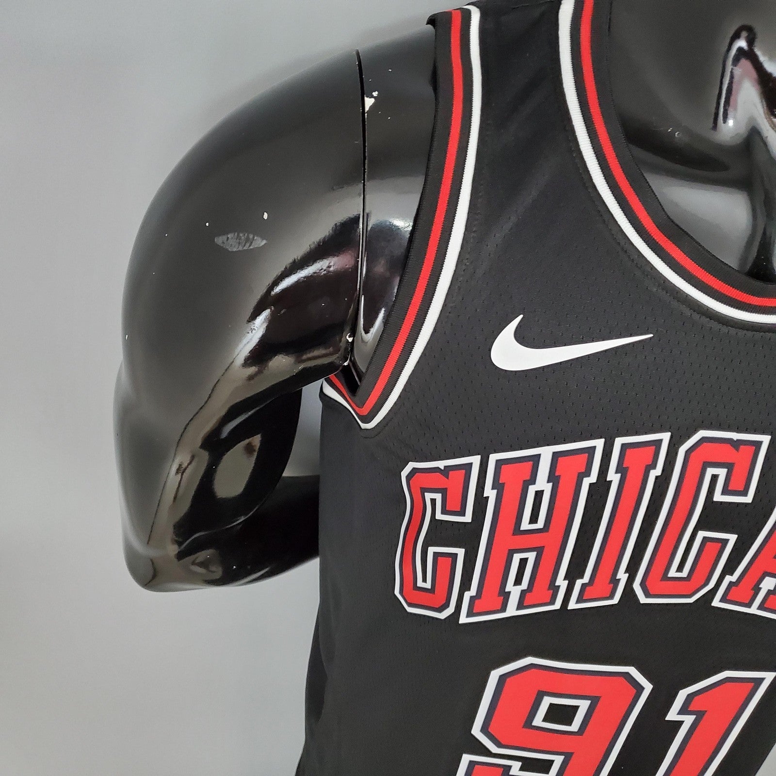 Rooman#91 Chicago Bulls Black Nba Jersey