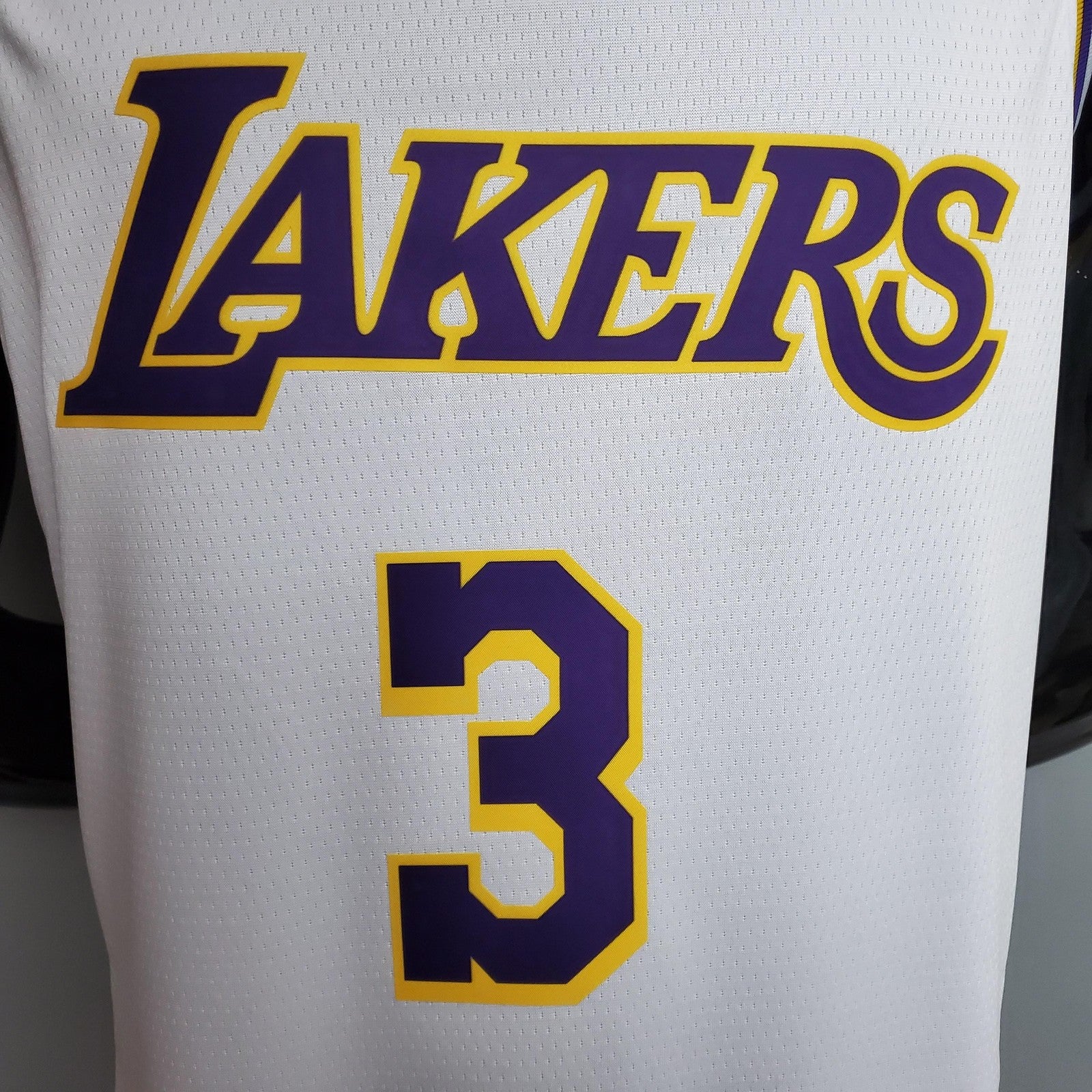 New Davis #3 Lakers Round Neck White Nba Jersey Nike Connect Recognition