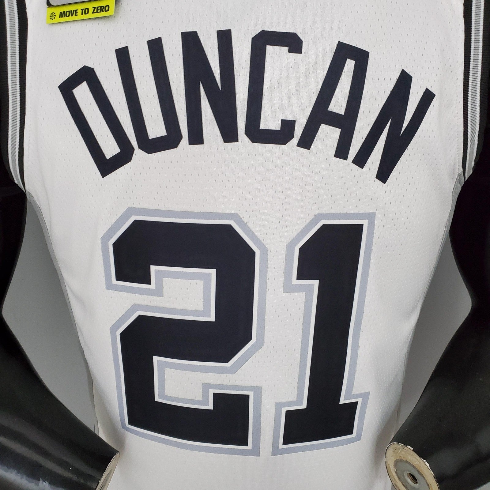 Duncan#21 Spurs White Nba Jersey