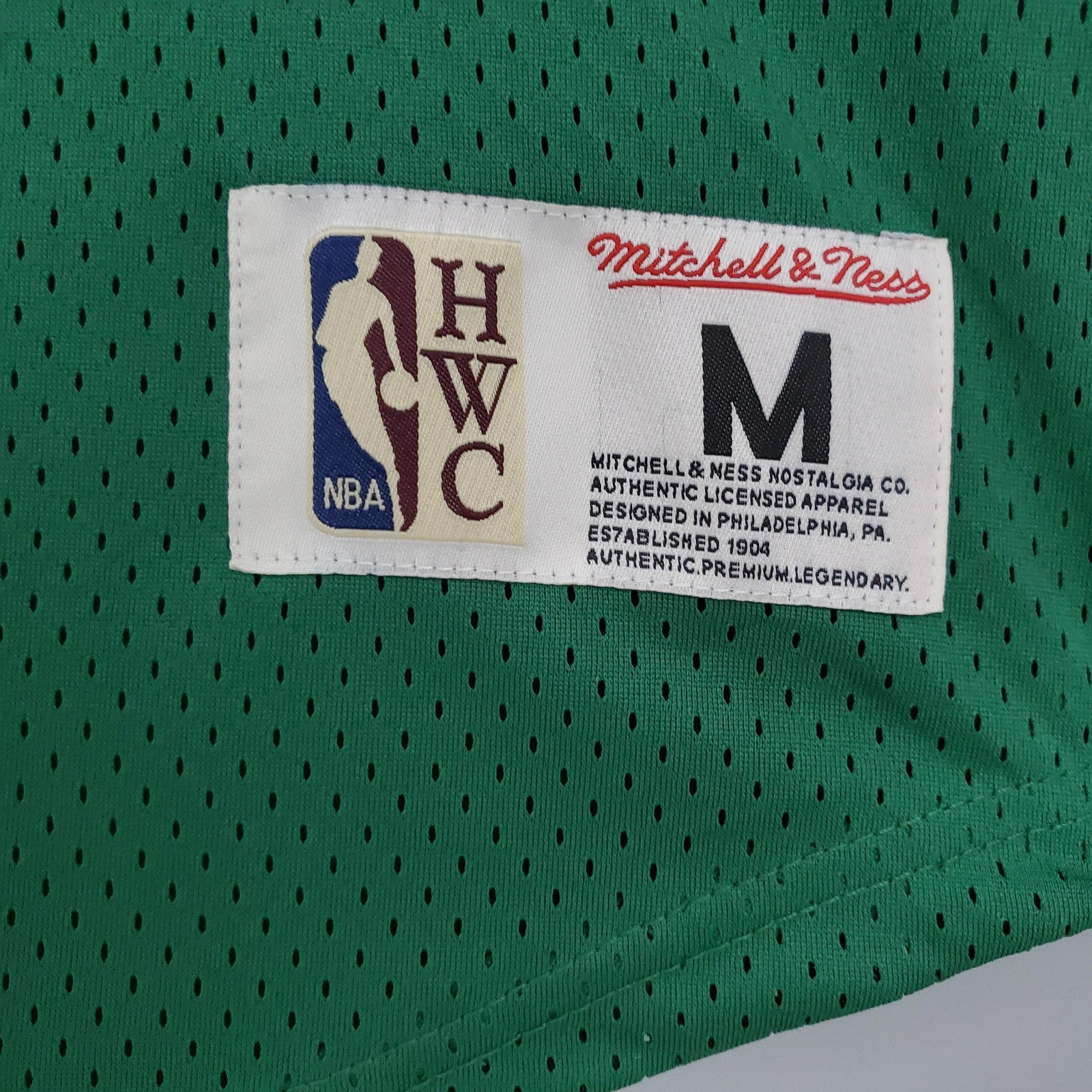 Mitchellness Celtics Green No 33 Bird Retro Mesh Short Sleeve
