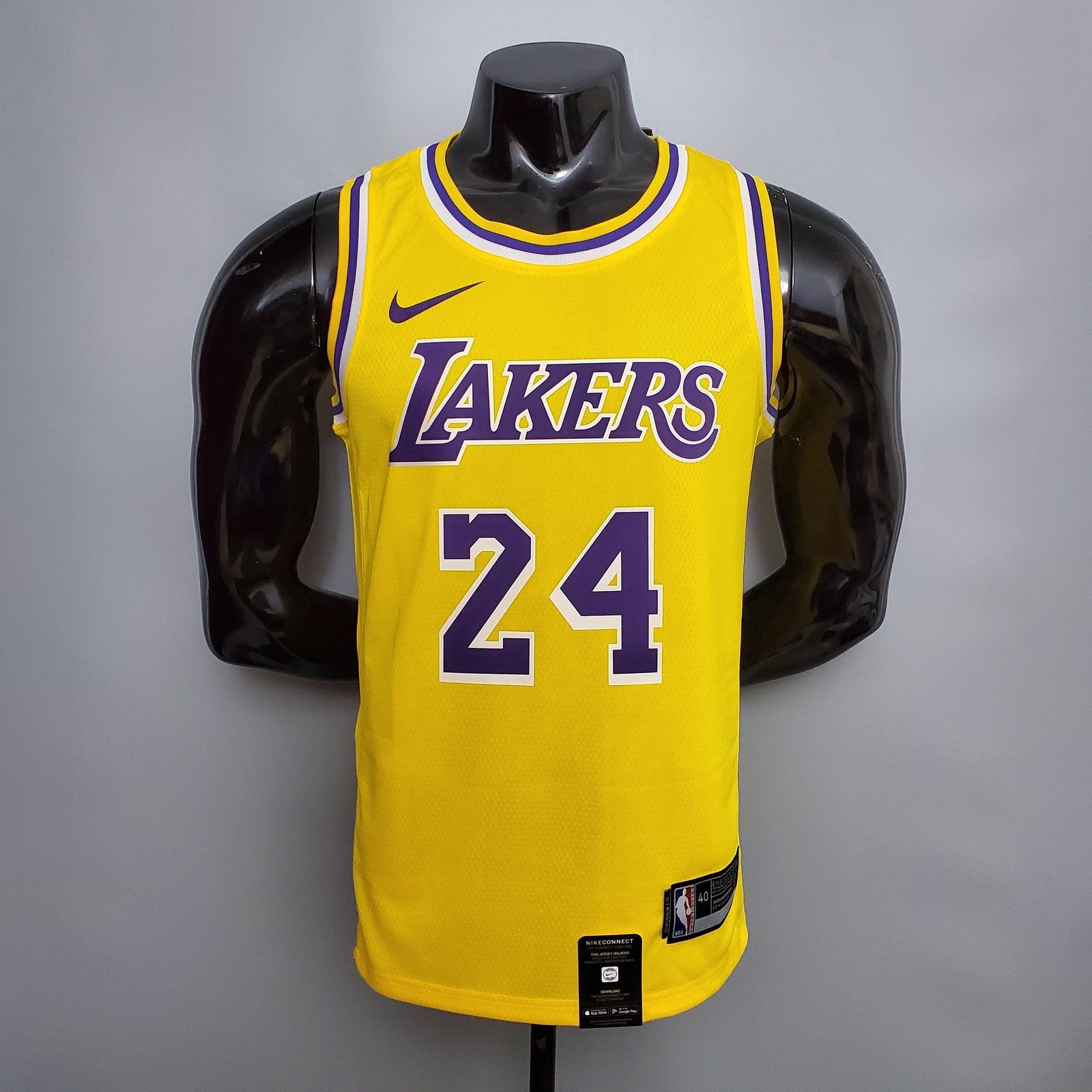 New Bryant #24 Lakers Commemorative Edition Round Neck Yellow Nba Jersey