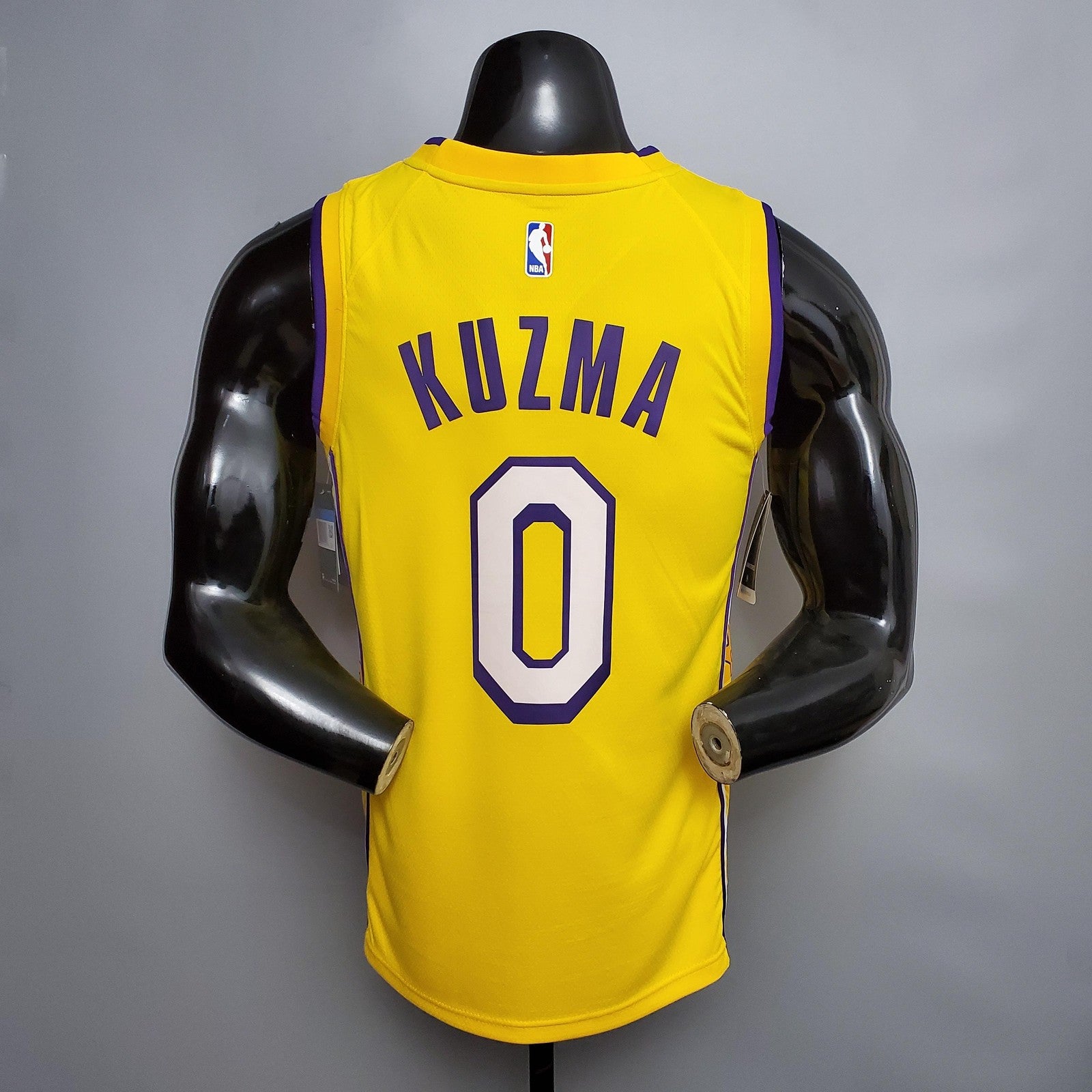 Kuzma #0 Los Angeles Lake V Neck City Edition Yellow Nba Jersey Nike Connect Recognition