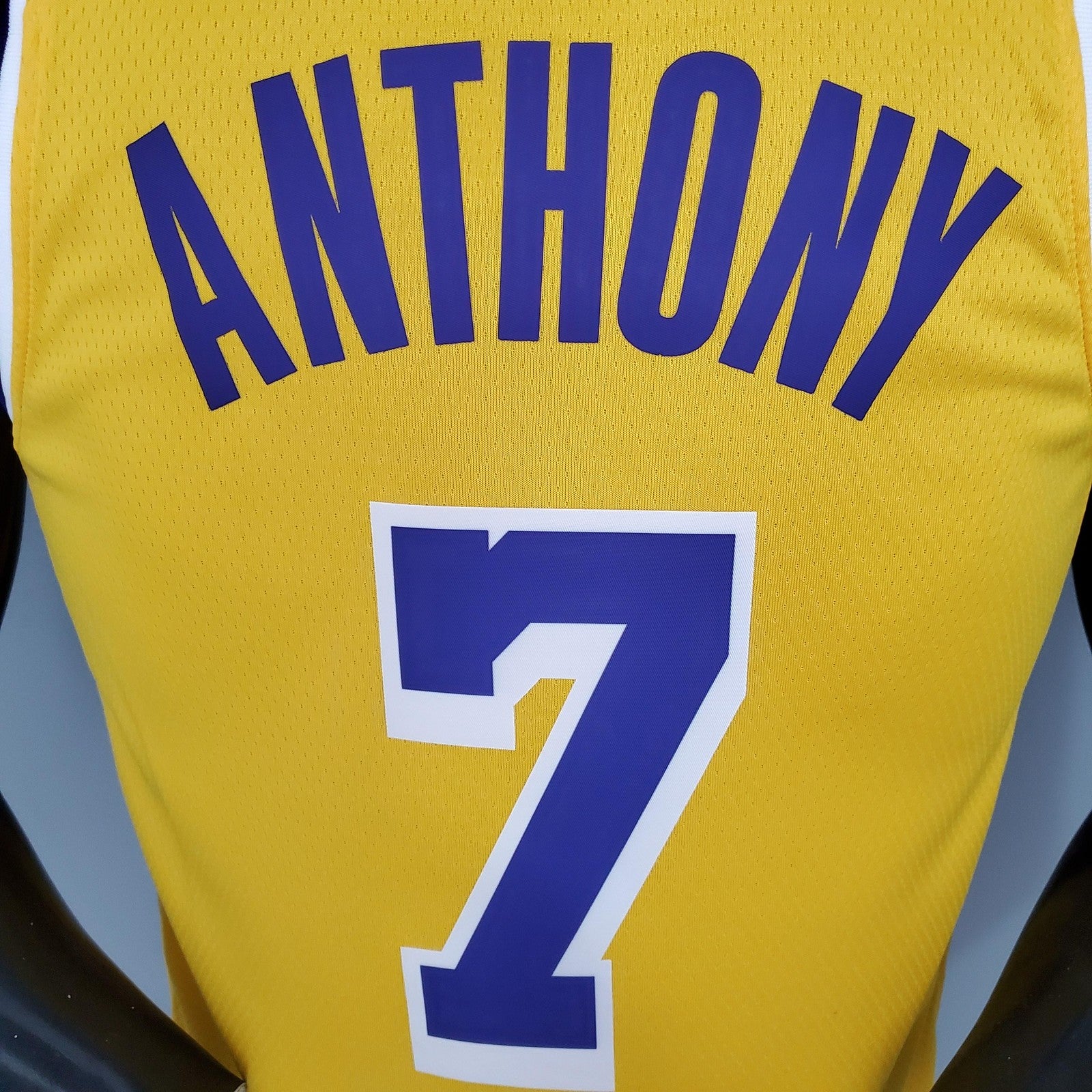 Anthony#7 Lakers Round Neck Yellow Nba Jersey