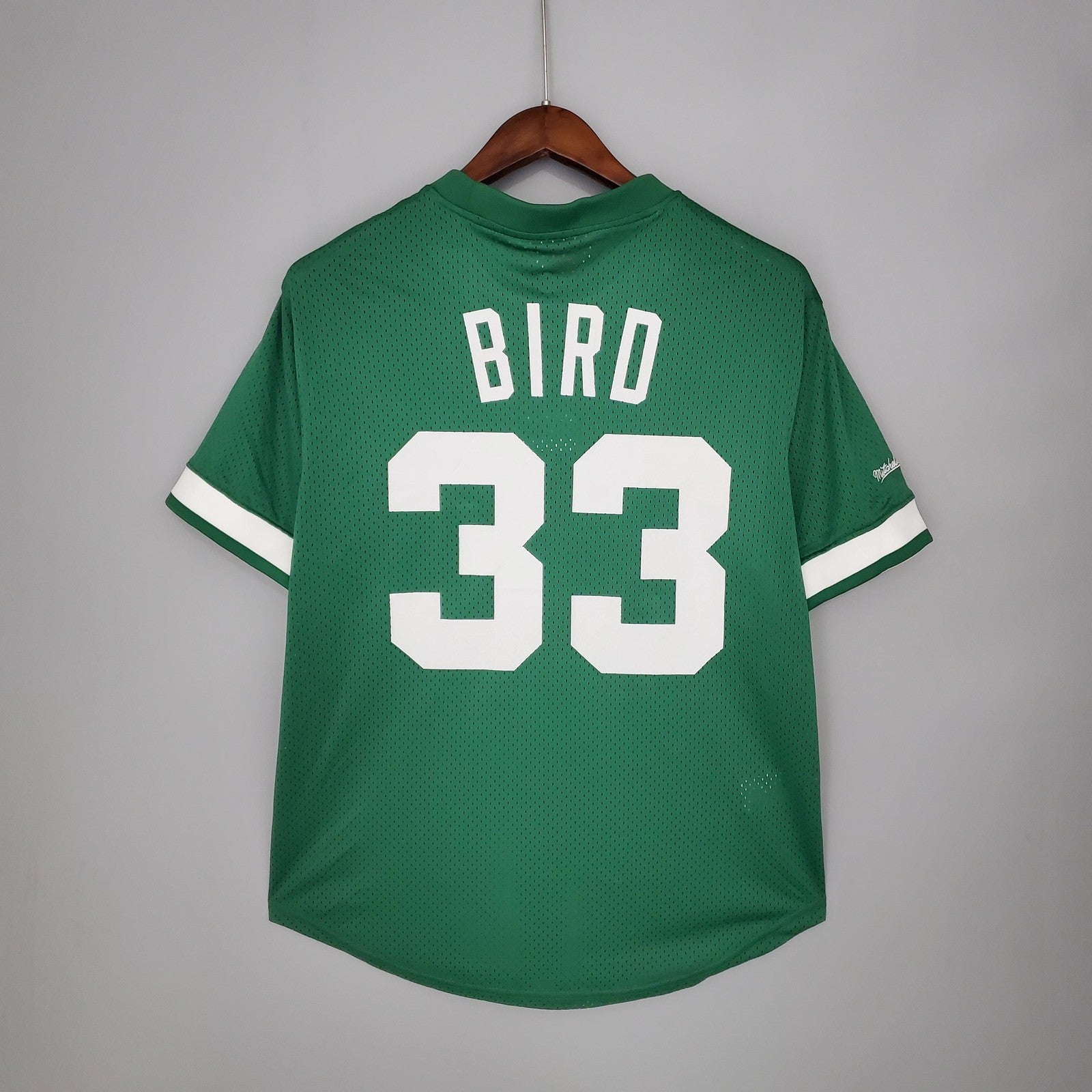 Mitchellness Celtics Green No 33 Bird Retro Mesh Short Sleeve