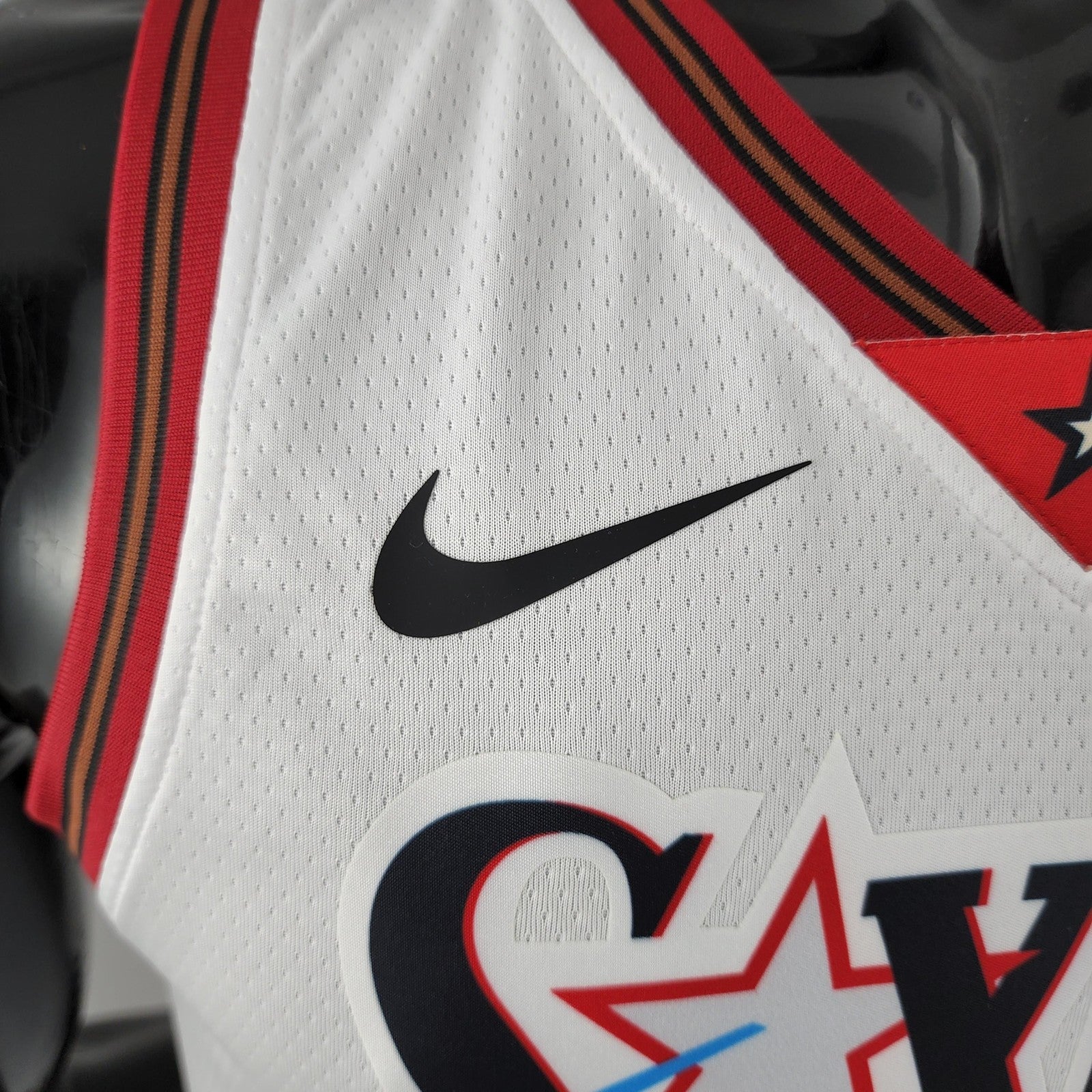 Retro Philadelphia 76ers Iverson #3 Big Meteor White Nba Jersey