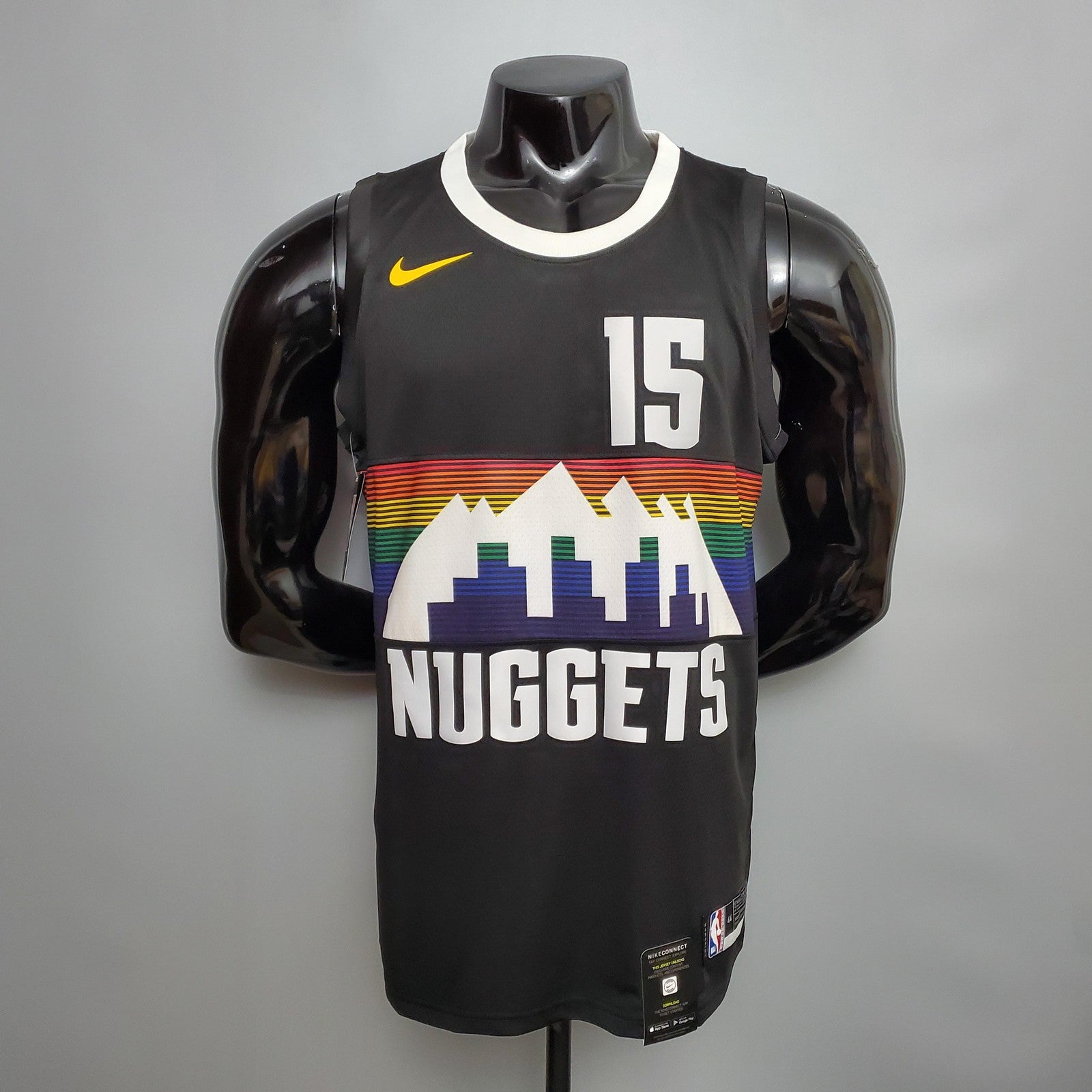 Jdkic#15 Nuggets City Edition Black Jersey Nike Connect Recognition