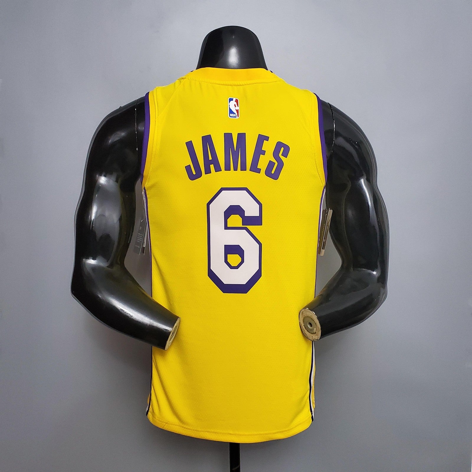 James #6 Los Angeles Lake V Neck City Edition Yellow Nba Jersey Nike Connect Recognition