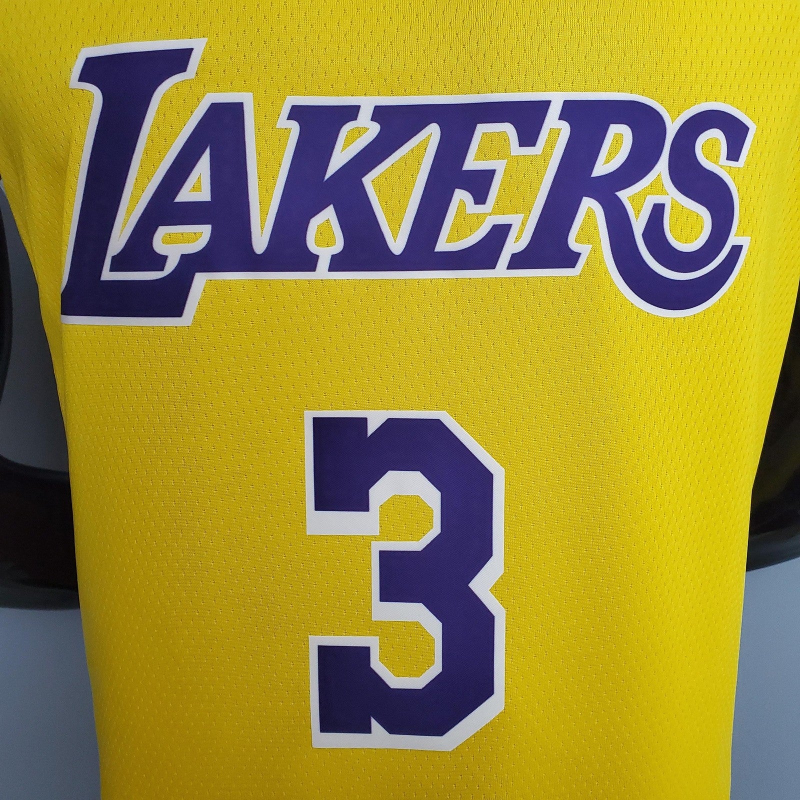 Davis #3 Lakers Commemorative Edition Round Neck Yellow Nba Jersey Nike Connect Recogn