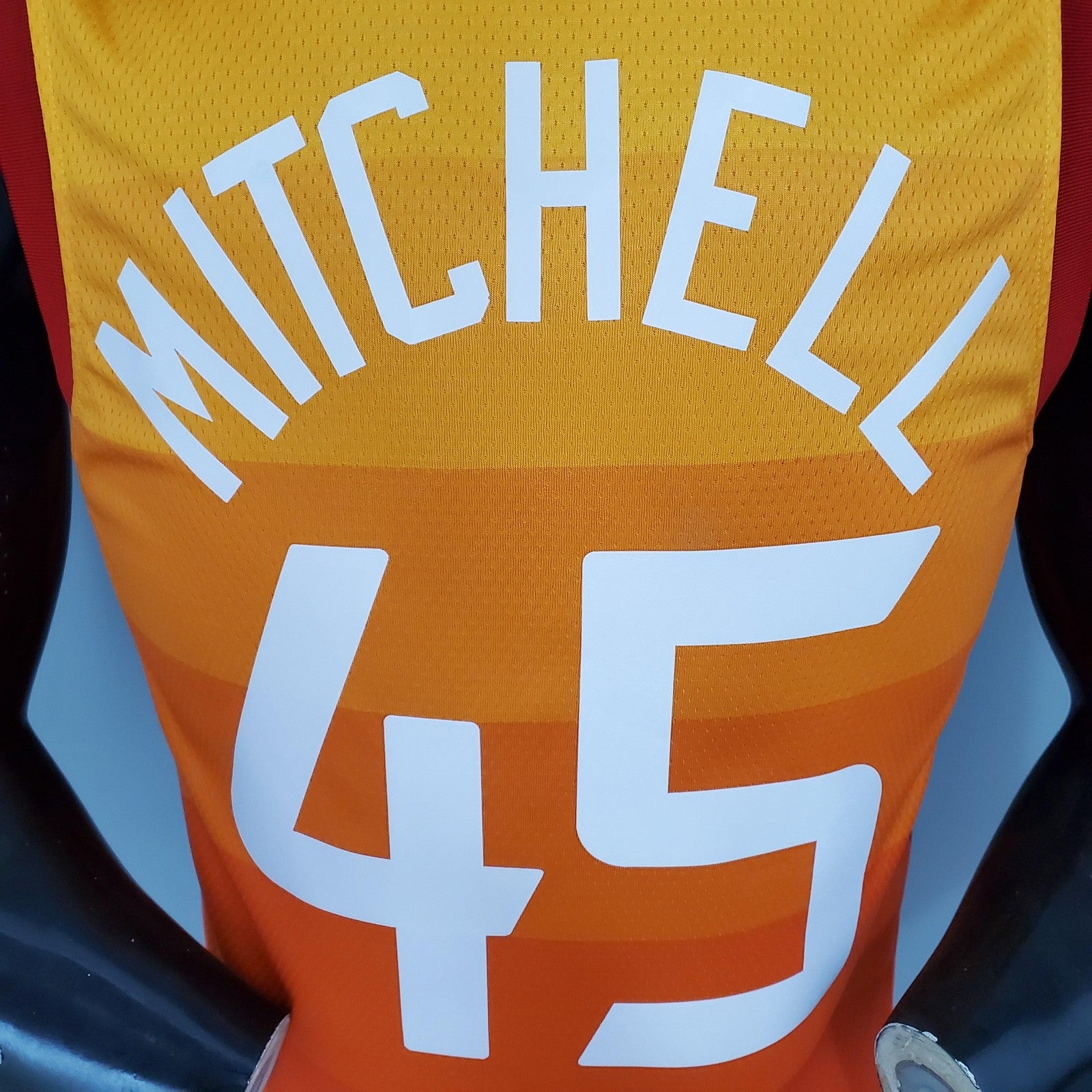2019 Mitchell#45 Season Jazz Rainbow Gradient Orange Nba Jersey