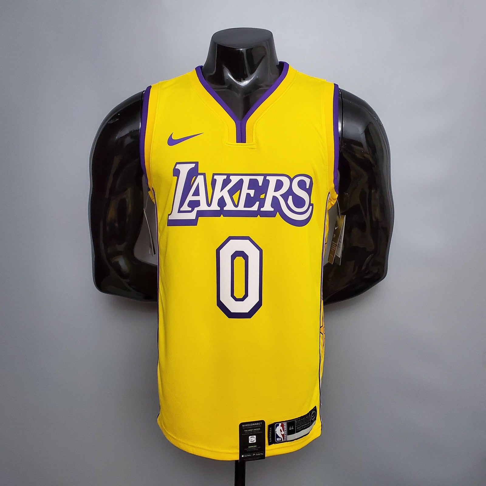 Kuzma #0 Los Angeles Lake V Neck City Edition Yellow Nba Jersey Nike Connect Recognition