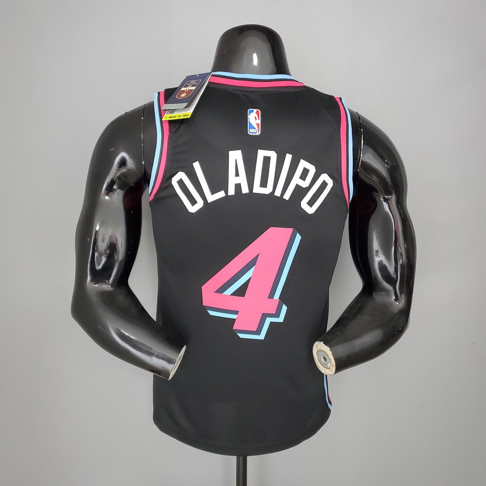 Oladipo#4 Miami Heat V Neck Black Nba Jersey