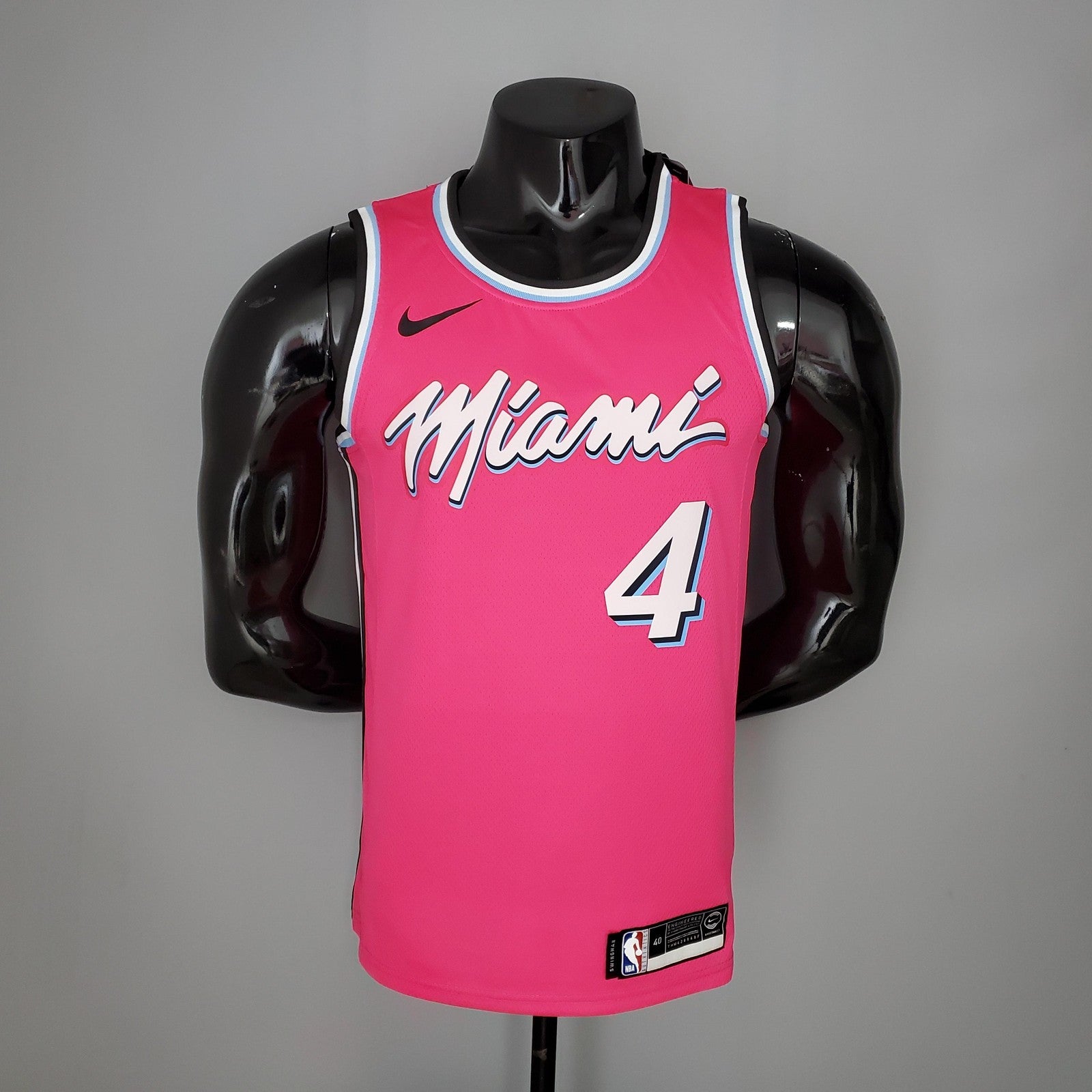 Oladipo#4 Miami Heat V Neck Pink Nba Jersey