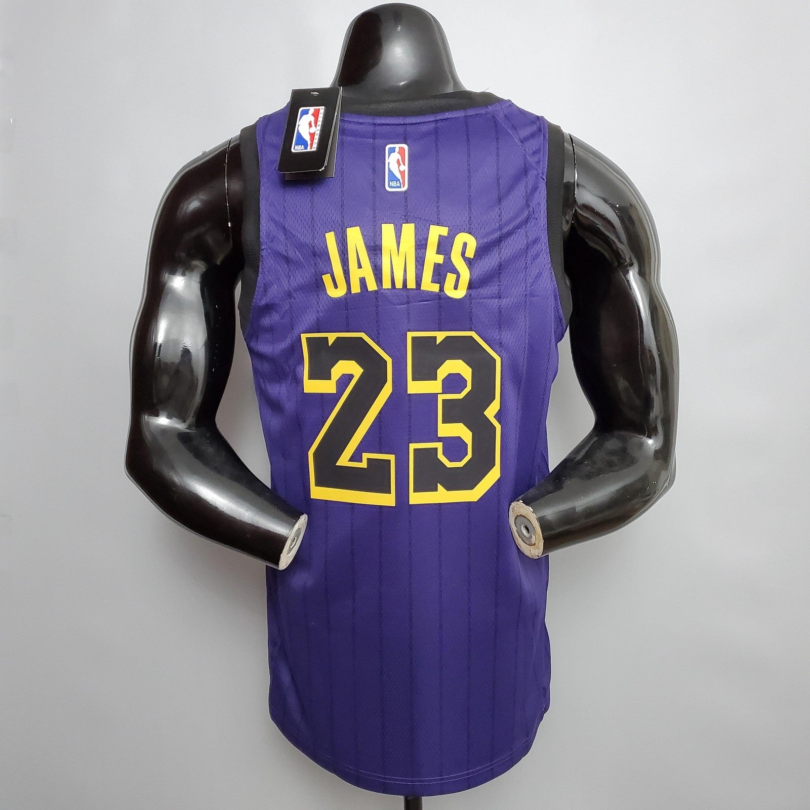 James #23 Lakers Round Neck Purple Nba Jersey Nike Connect Recognition