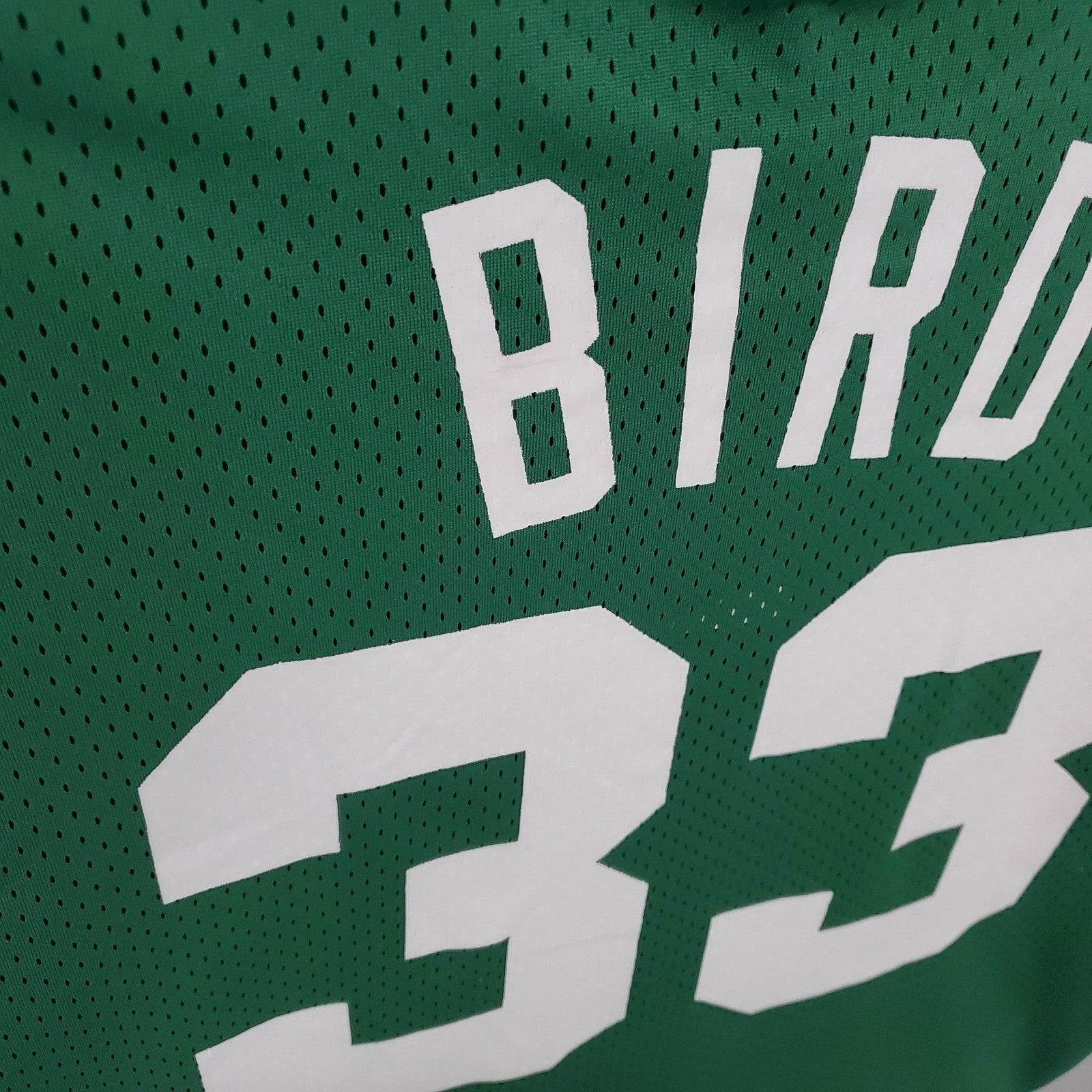 Mitchellness Celtics Green No 33 Bird Retro Mesh Short Sleeve