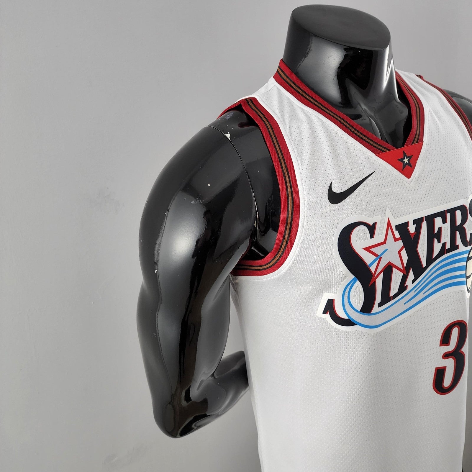Retro Philadelphia 76ers Iverson #3 Big Meteor White Nba Jersey
