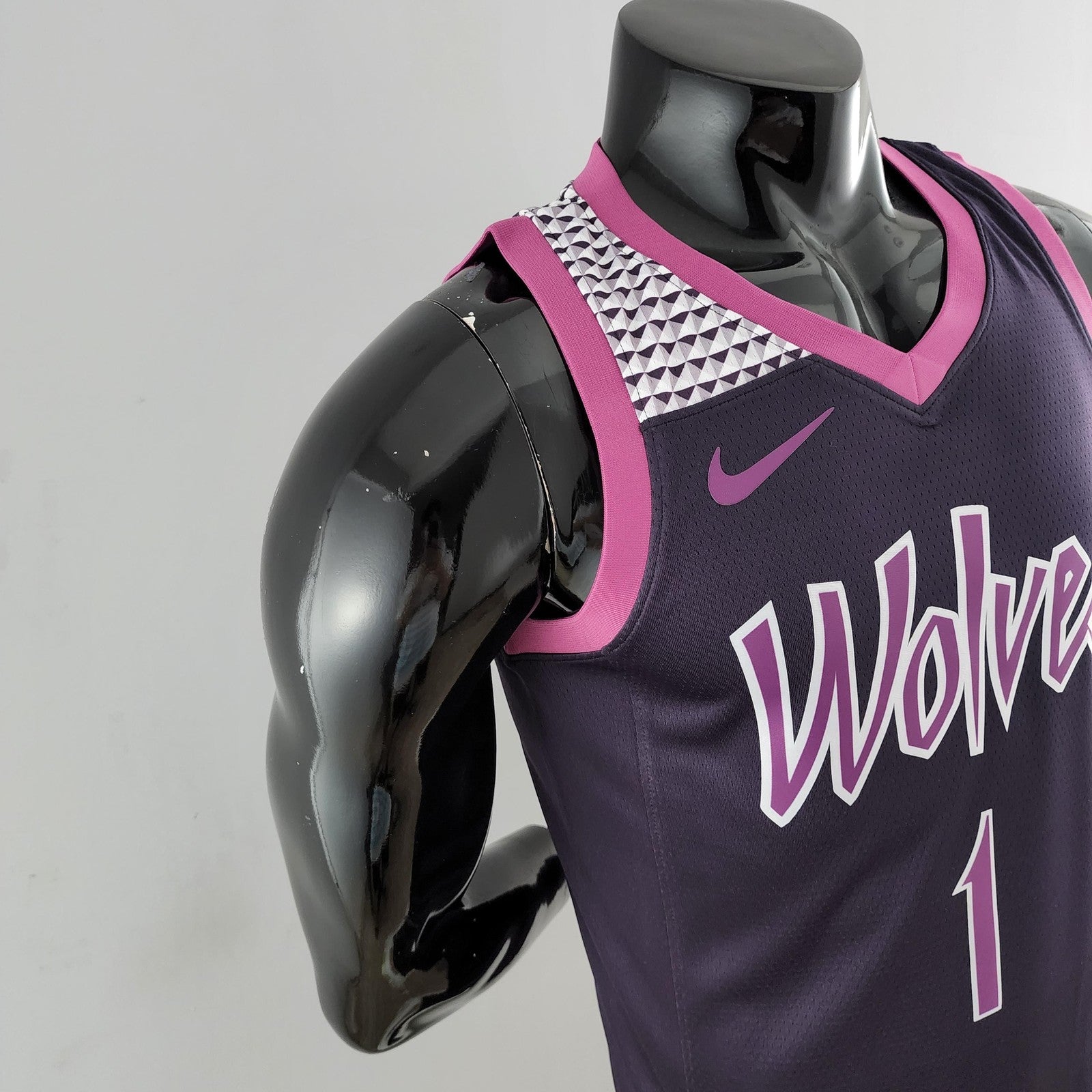 Minnesota Timberwolves Eowaros#1 Black and Purple Nba Jersey