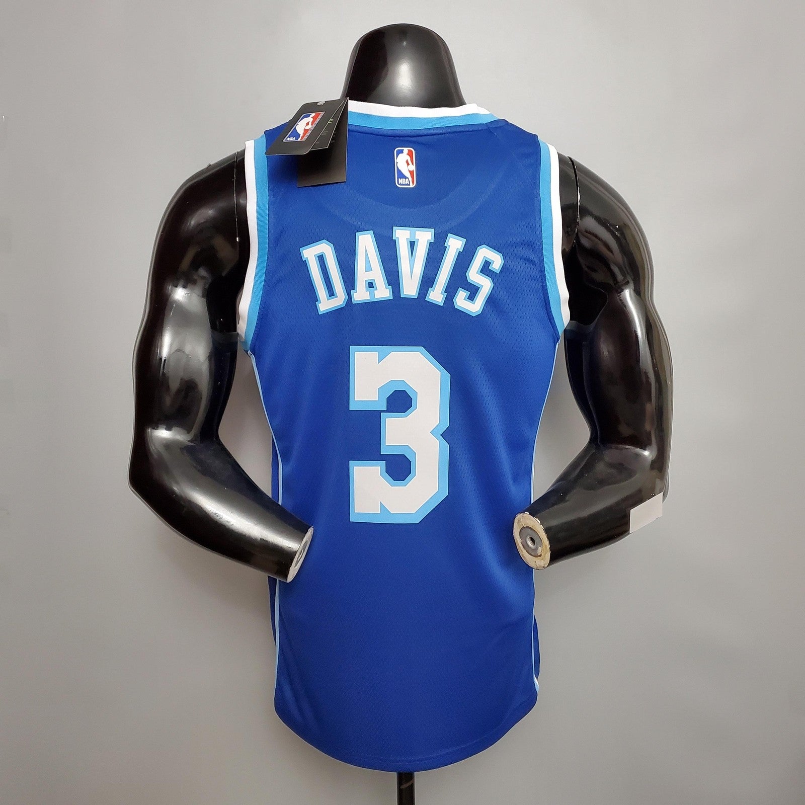 New Davis#3 Lakers Blue Nba Jersey Nike Connect Recognition