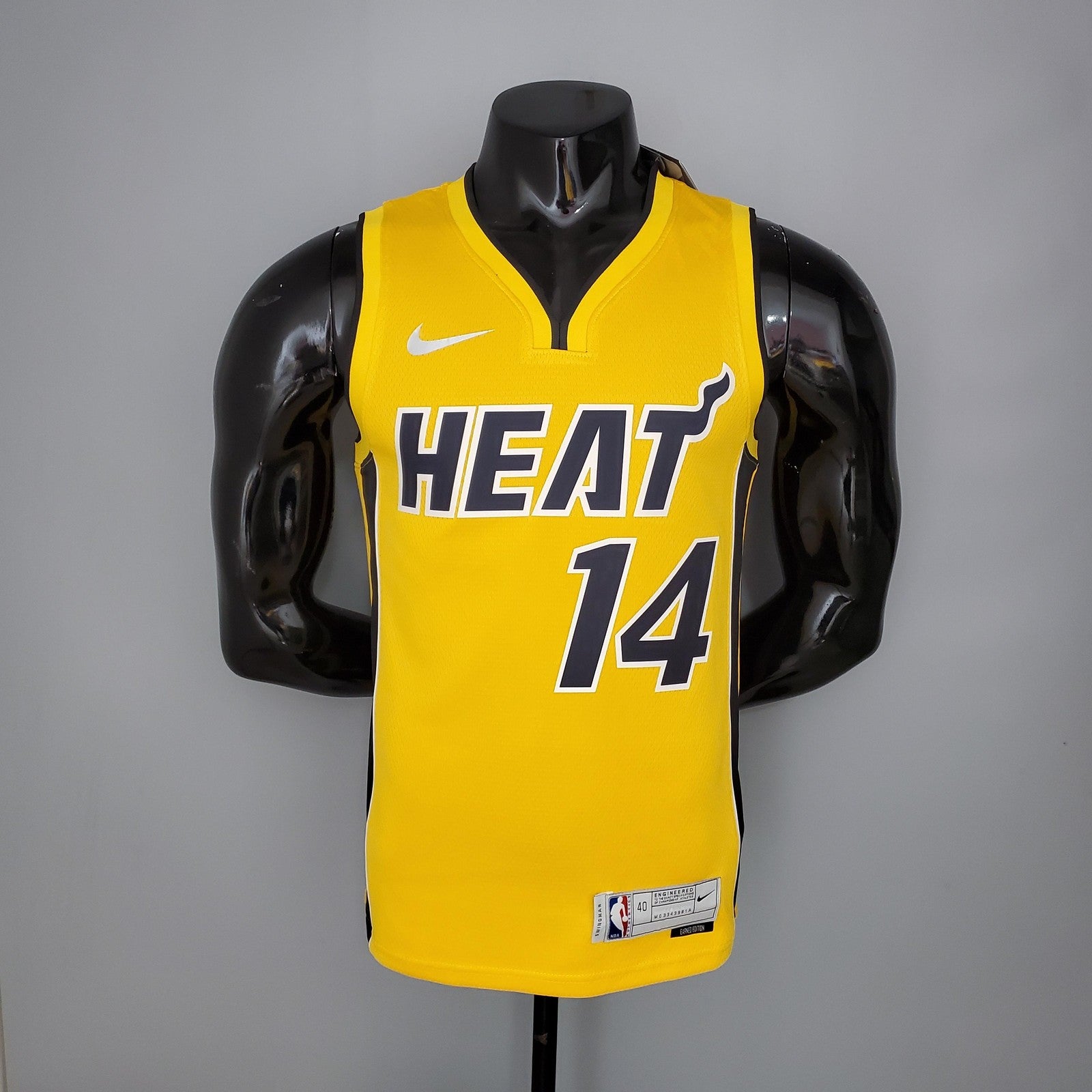 2021 Herro#14 Heat Bonus Edition Yellow Nba Jersey