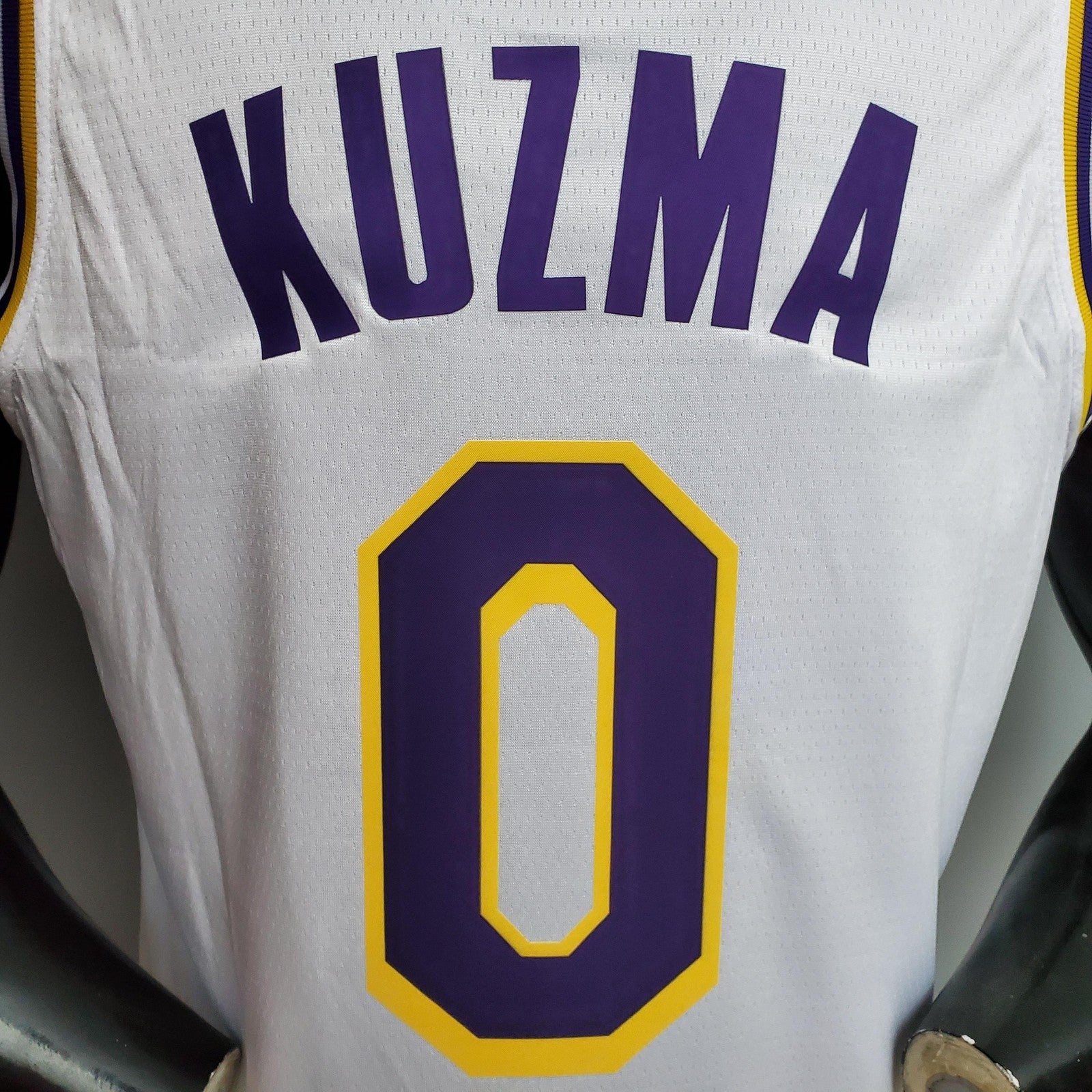 Kuzma #0 Lakers Round Neck White Nba Jersey Nike Connect Recognition
