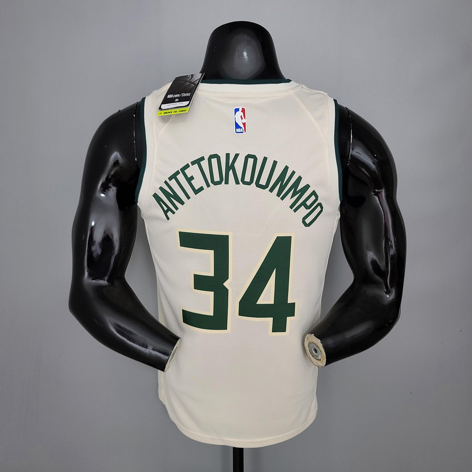 Antetokounmpo#34 Bucks Striped Off White Nba Jersey