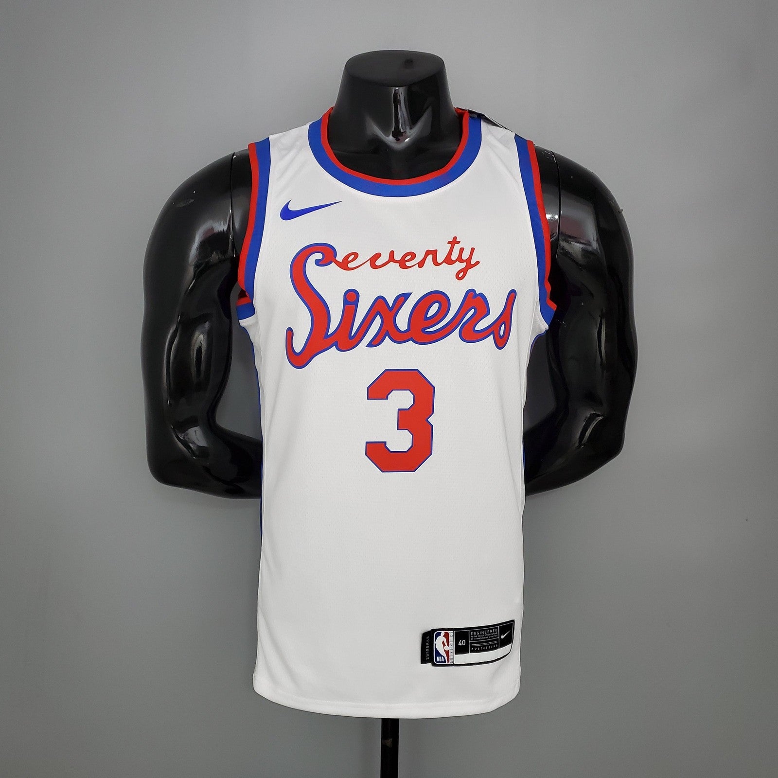 2021 Season 76ers Cursive Retro Limited Iverson#3 White Nba Jersey