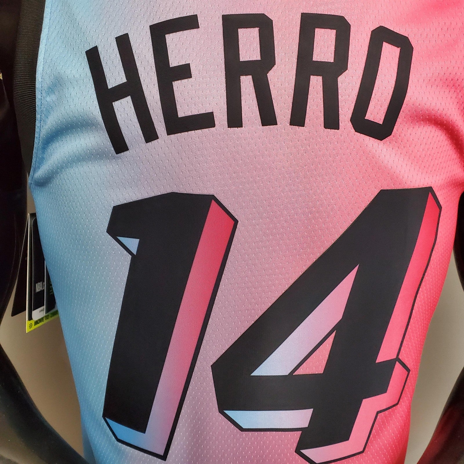 New Miami Heat Herro#14 City Edition Pink Blue Gradient Color (support Customization)