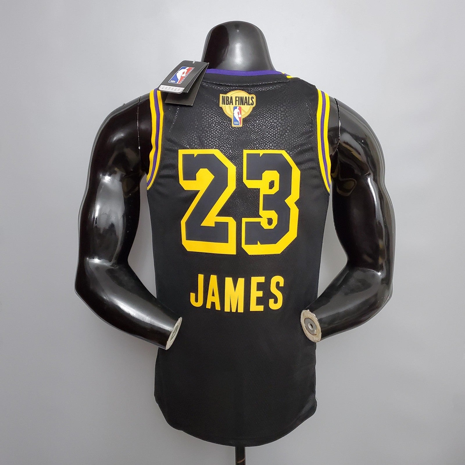New James #23 Los Angeles Lakers Black Nba Jersey Nike Connect Recognition