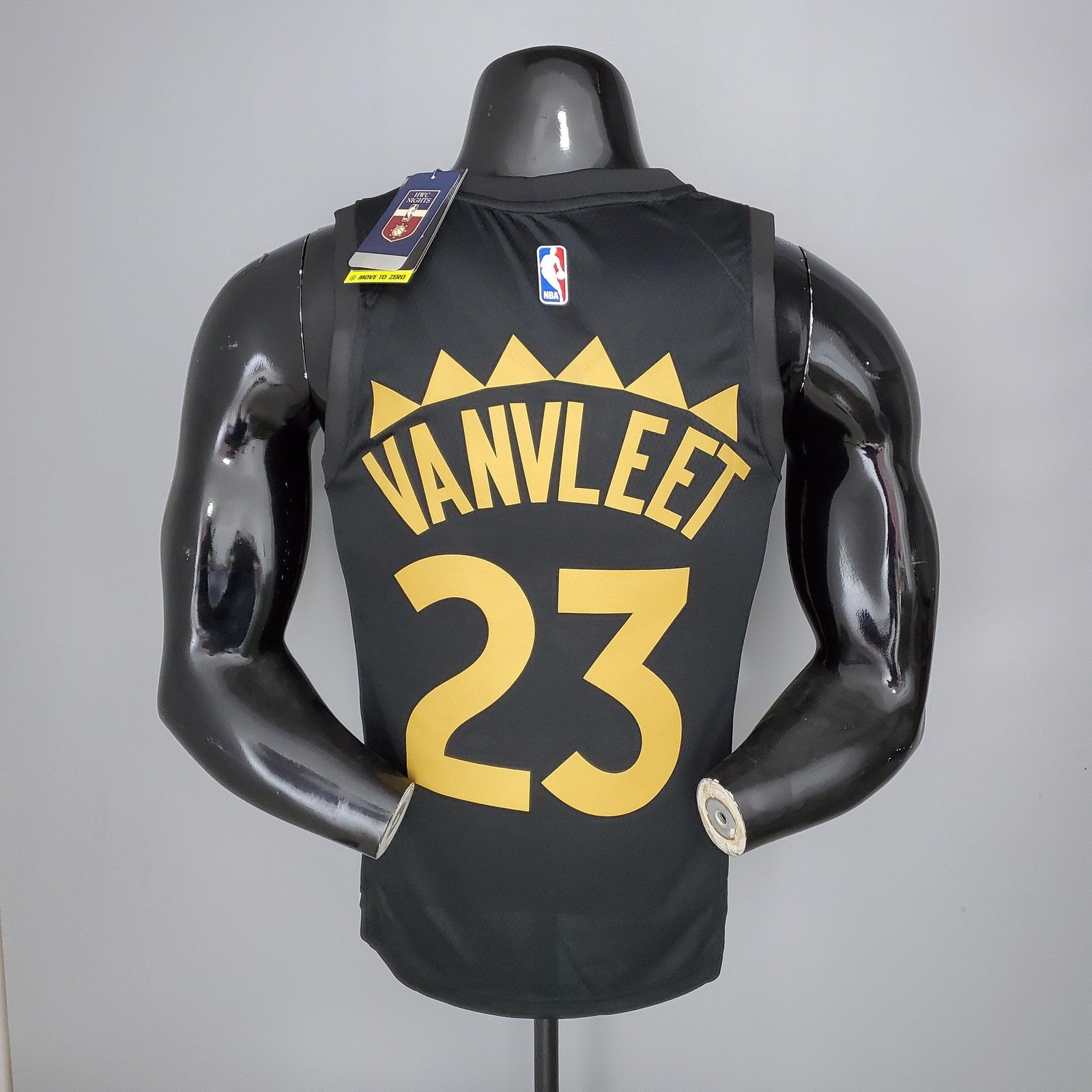 2021 Season Vanvleet#23 Raptors Black Gold Nba Jersey