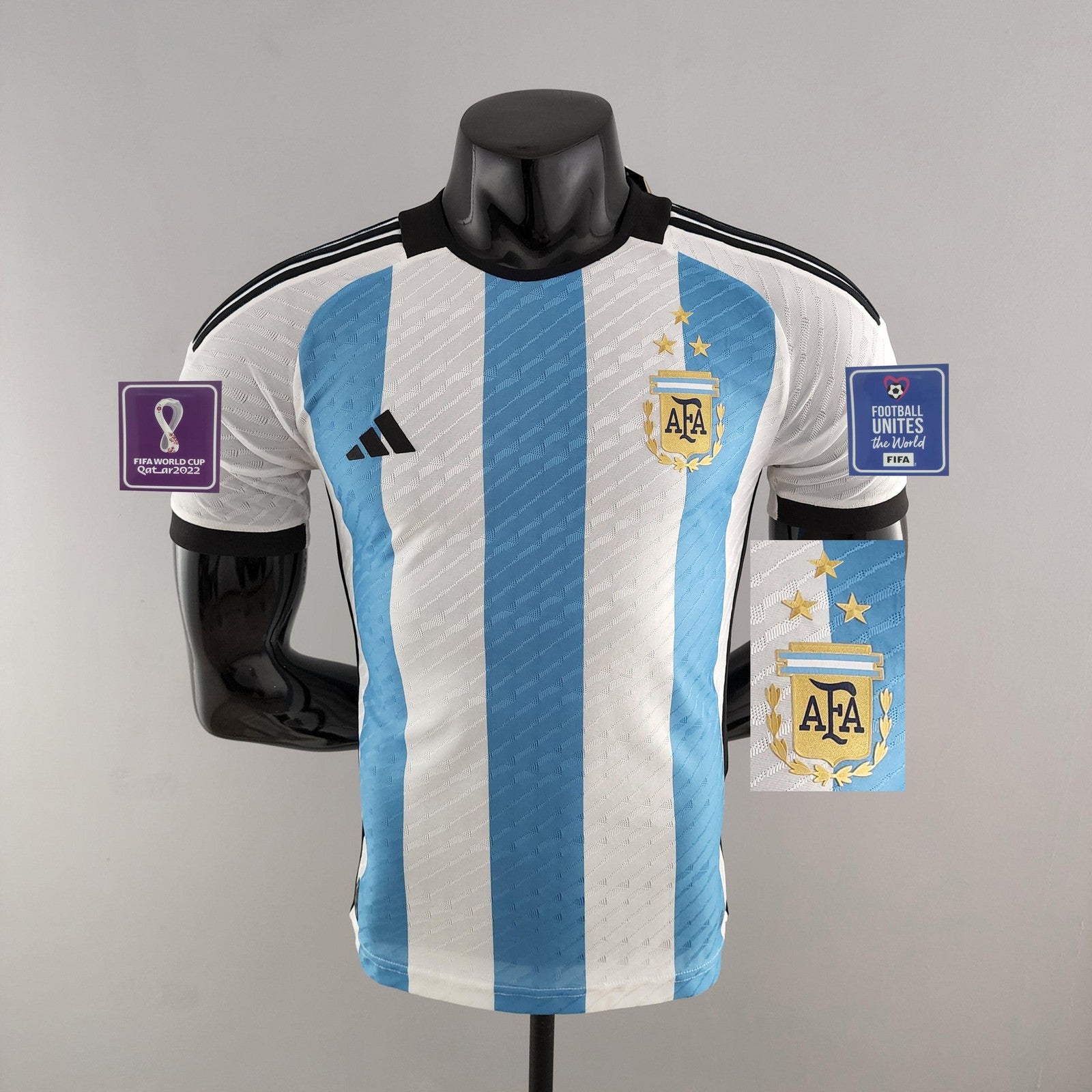 2022 Argentina 3 Star World Cup Jersey Home