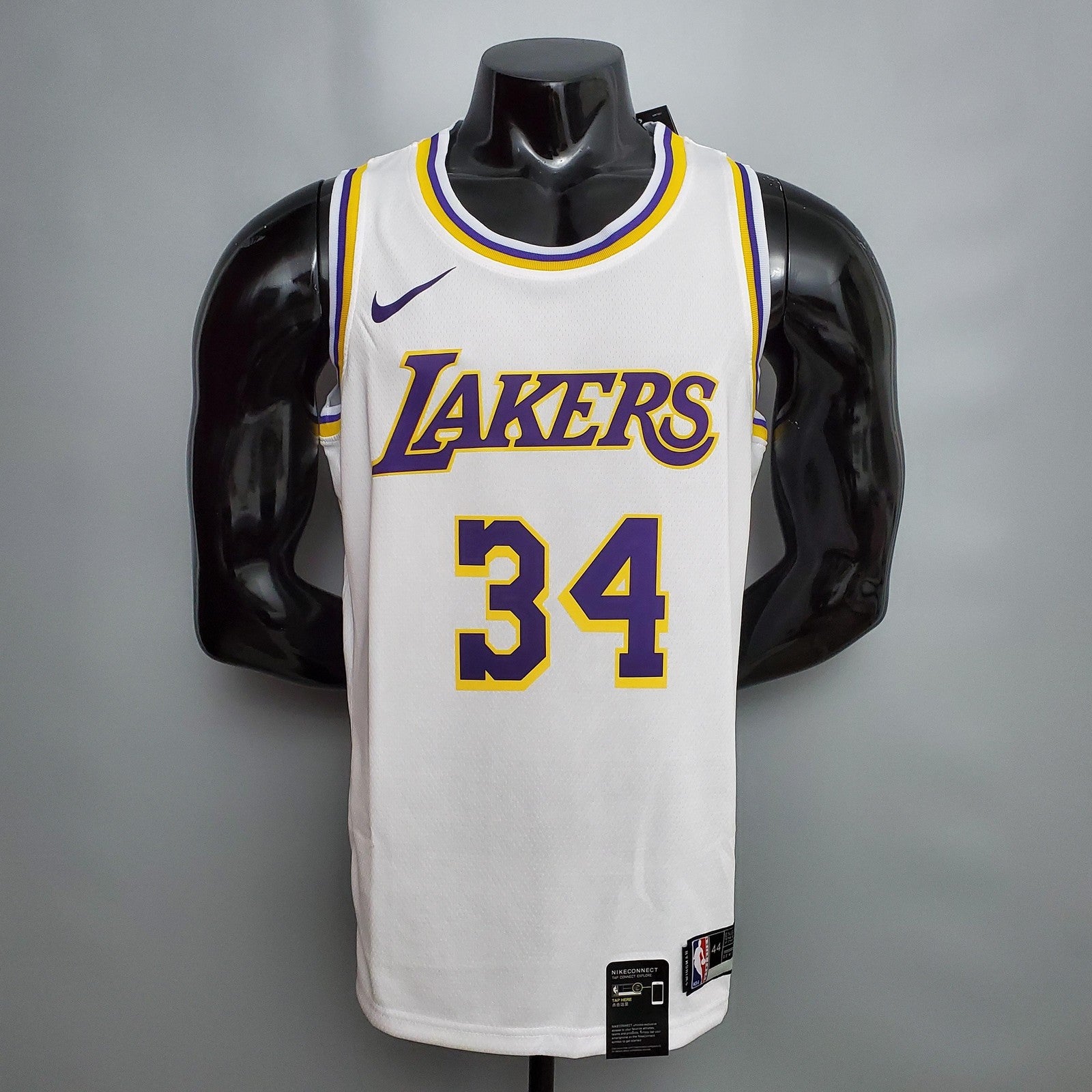 Oneal #34 Lakers Round Neck White Nba Jersey Nike Connect Recognition