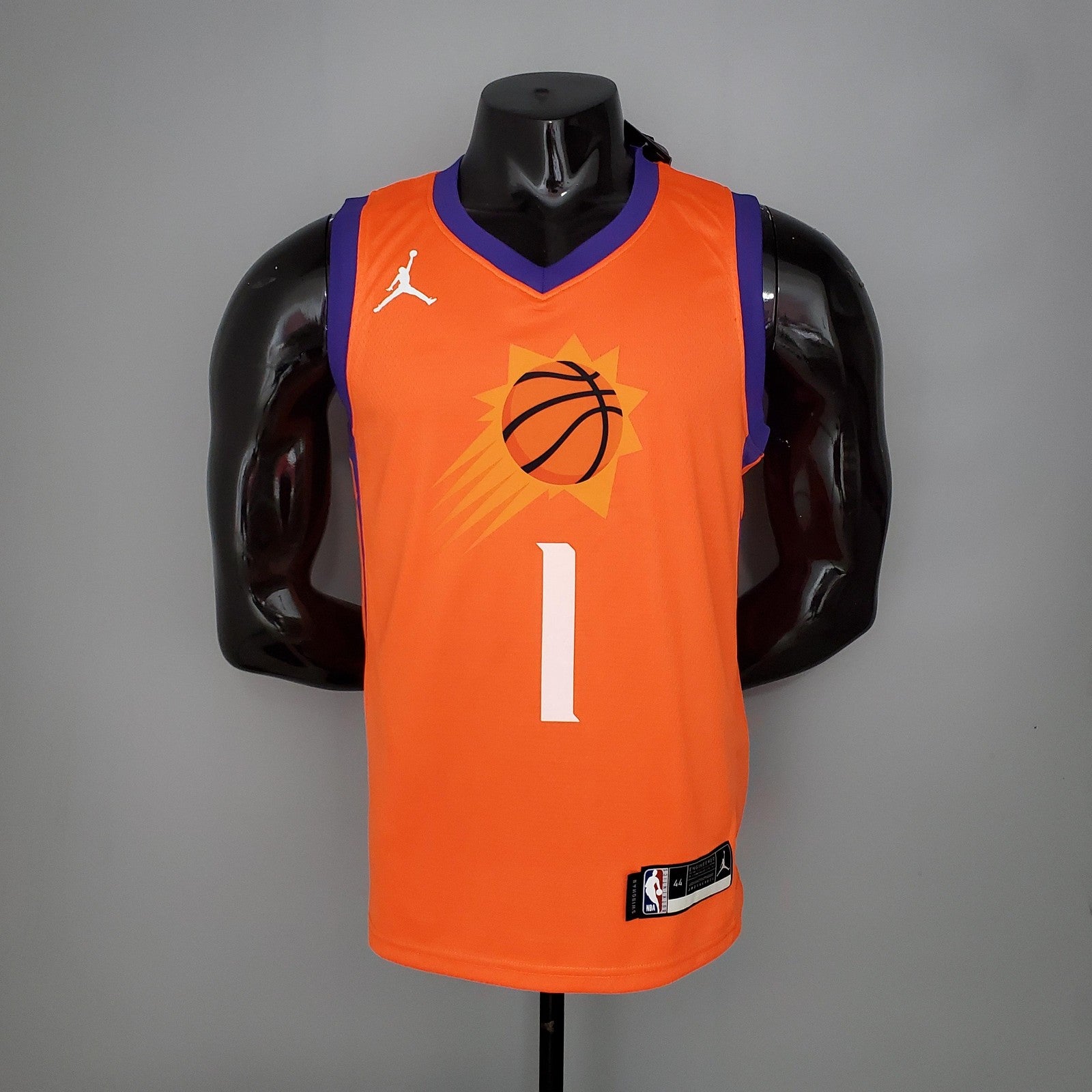 2021 Booker#1 Suns Jordan Theme Orange Nba Jersey