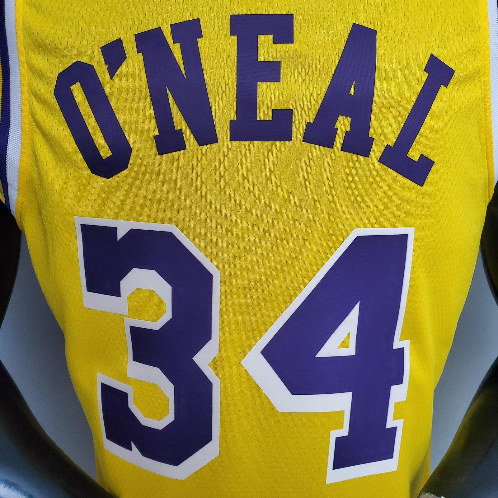 Oneal #34 Lakers Commemorative Edition Round Neck Yellow Nba Jersey Nike Connect Recogn