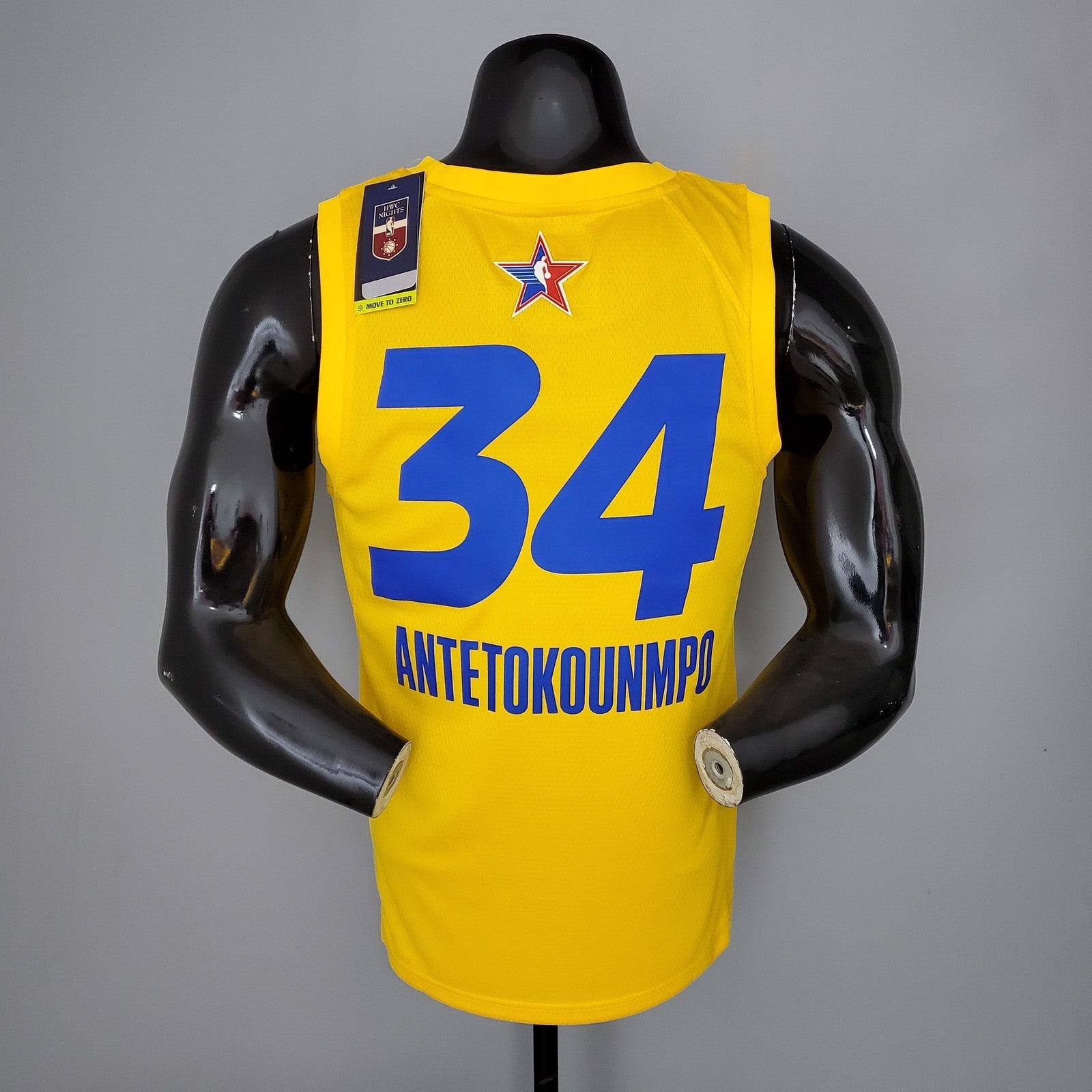 2021 Antetokounmpo#34 All Star Yellow Nba Jersey