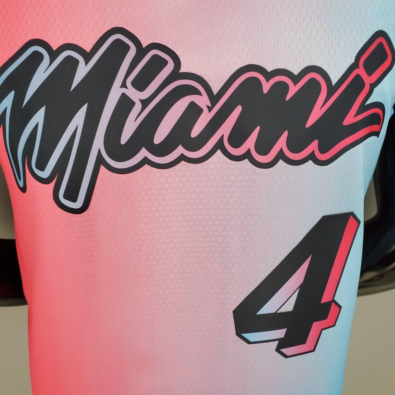 New Miami Heat Oladipo#4 City Edition Pink Blue Gradient Color (support Customization)