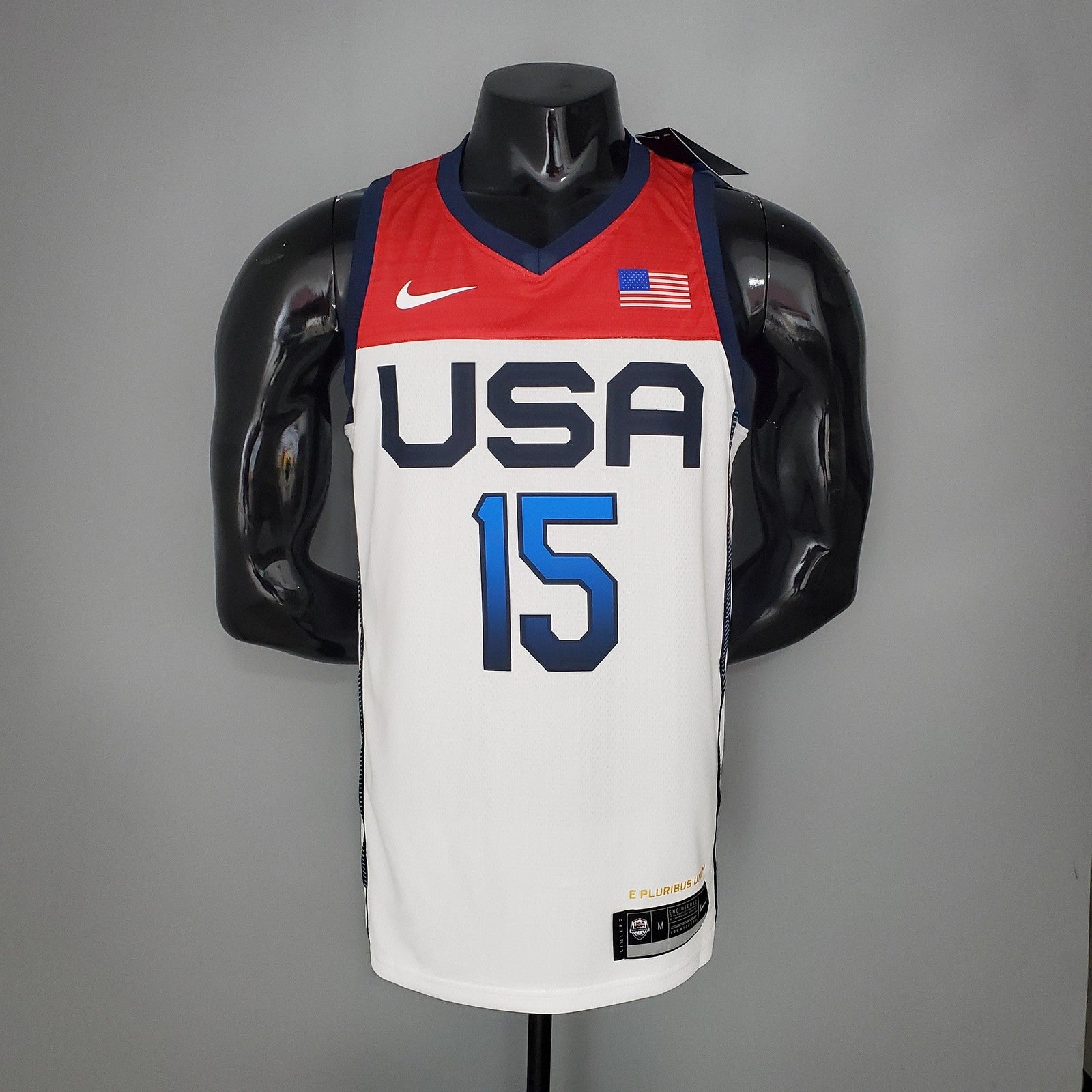 2021 Olympics Booker#15 Usa Team Usa White Red Nba Jersey