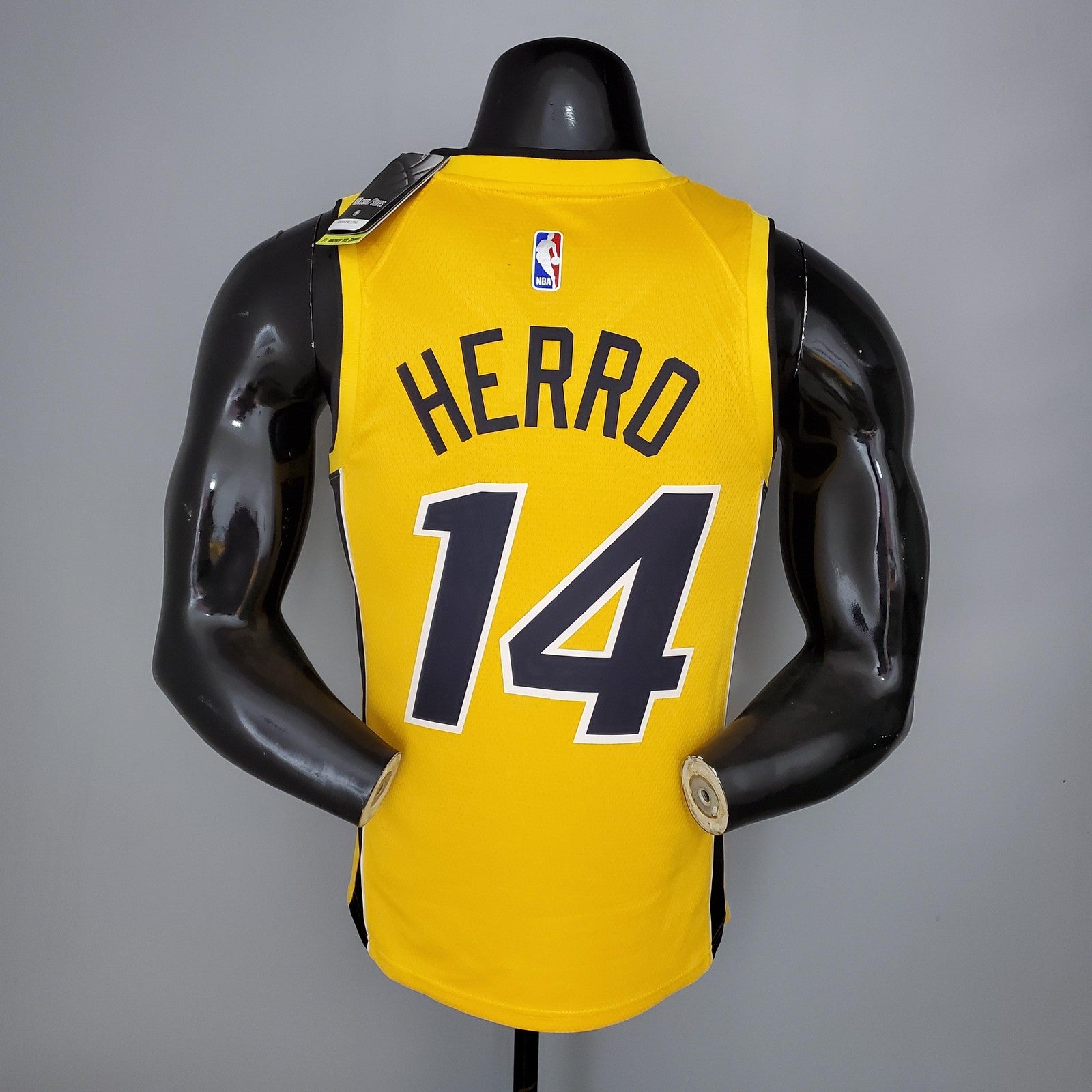 2021 Herro#14 Heat Bonus Edition Yellow Nba Jersey