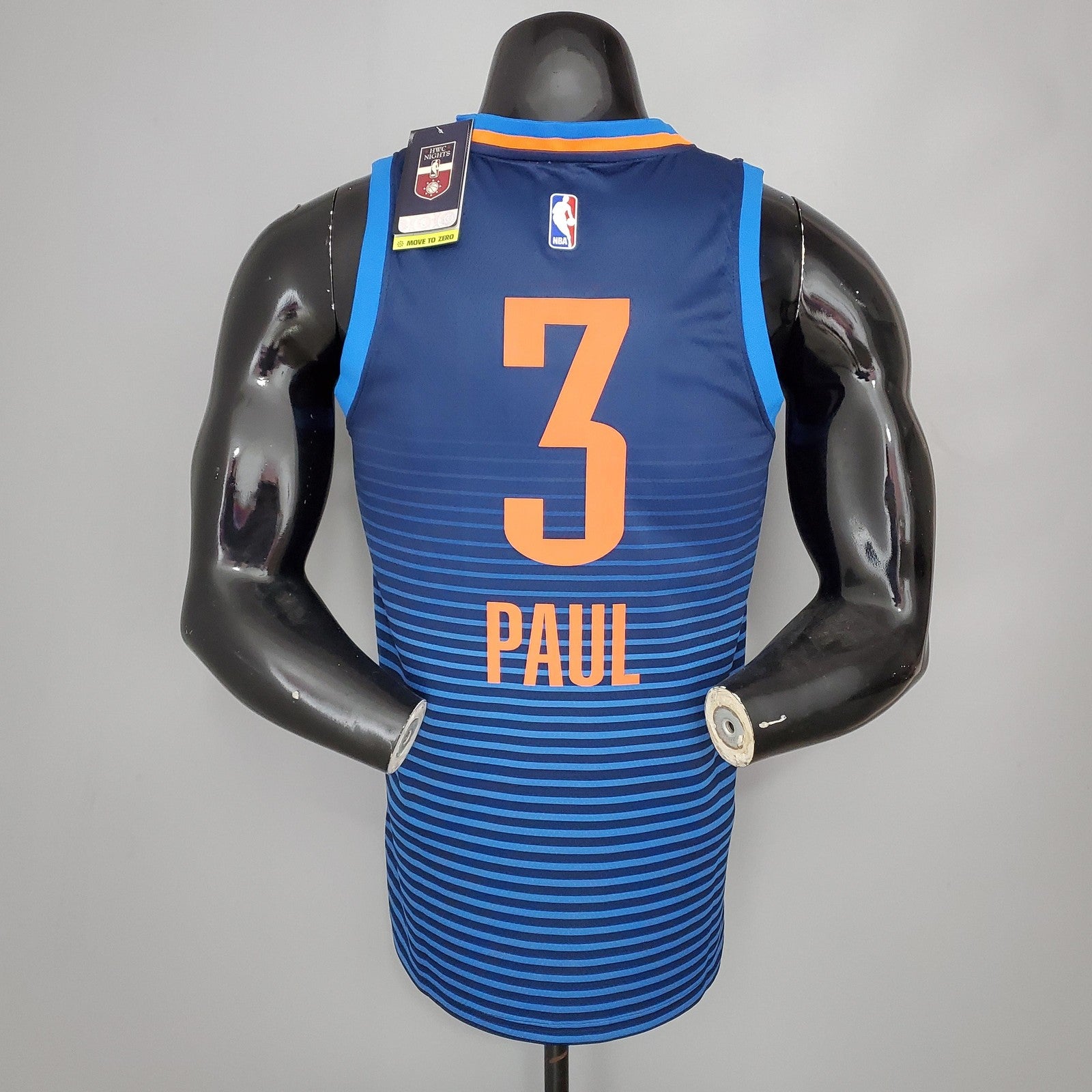Paul#3 Thunder Blue Stripes Nba Jersey