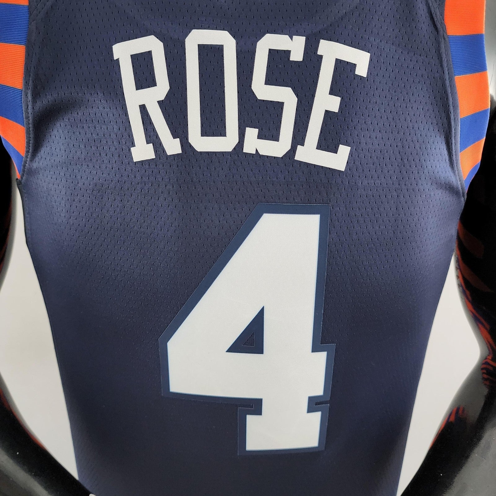 New York Knicks Rose #4 Striped Nba Jersey